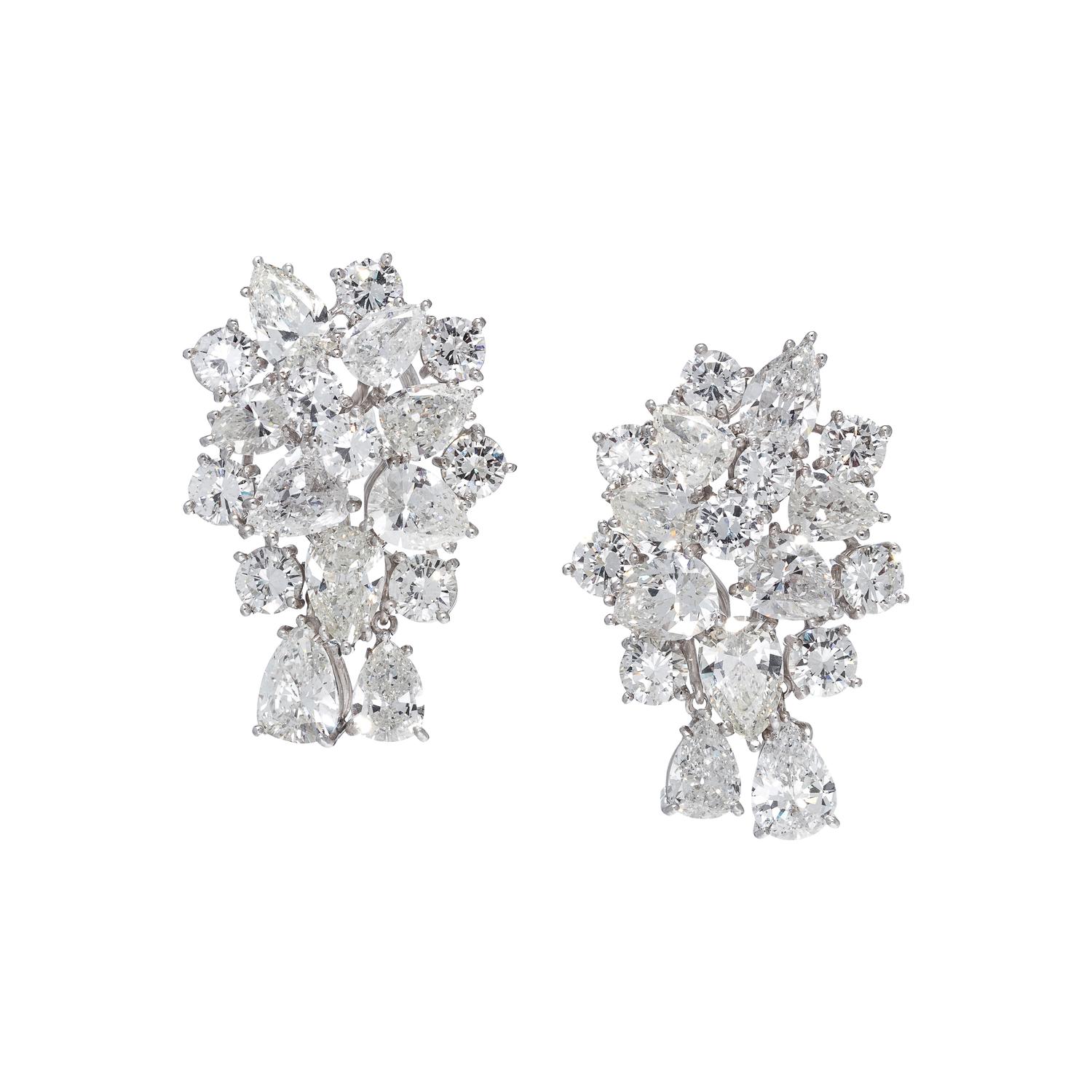 DIAMOND CLUSTER EARCLIPS