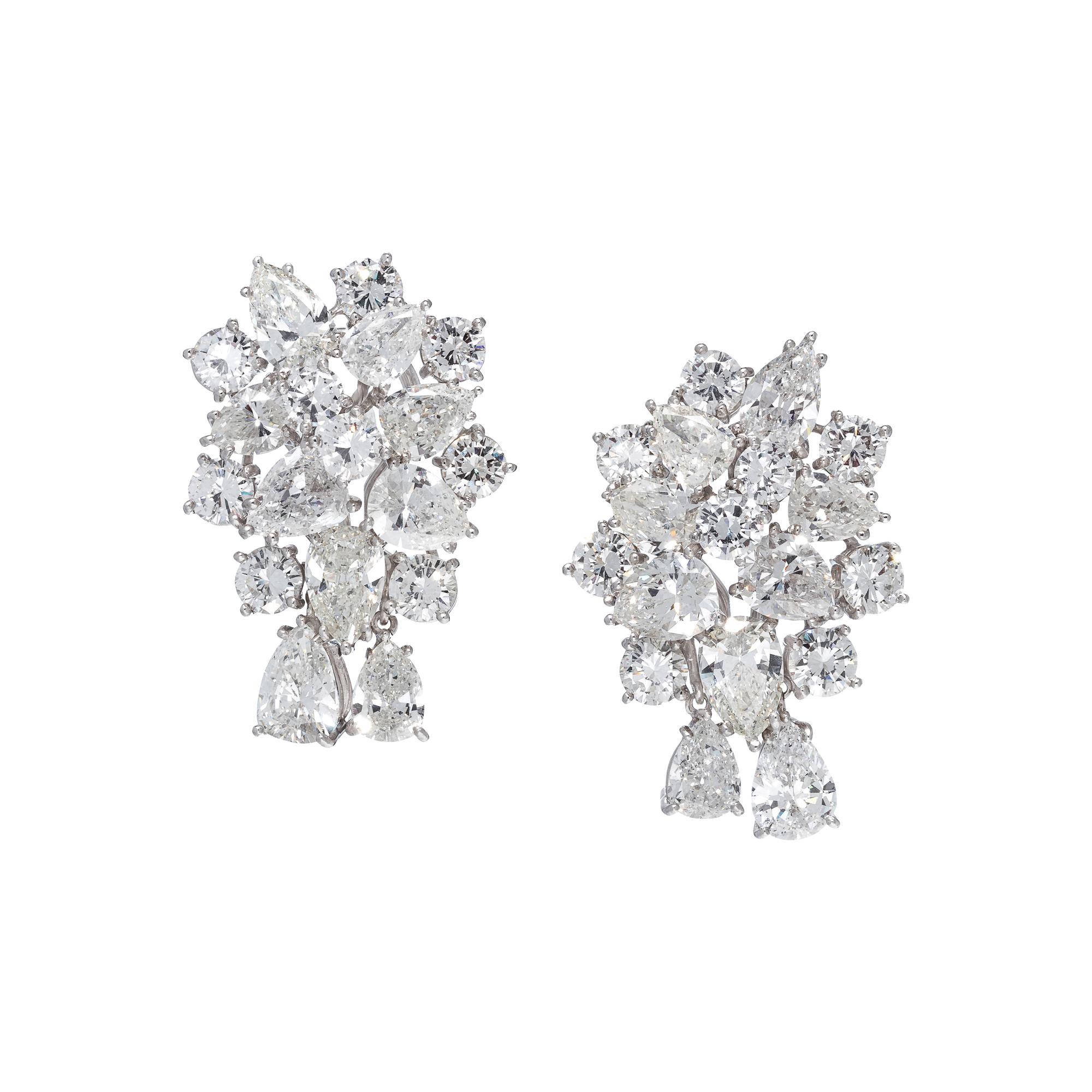 DIAMOND CLUSTER EARCLIPS