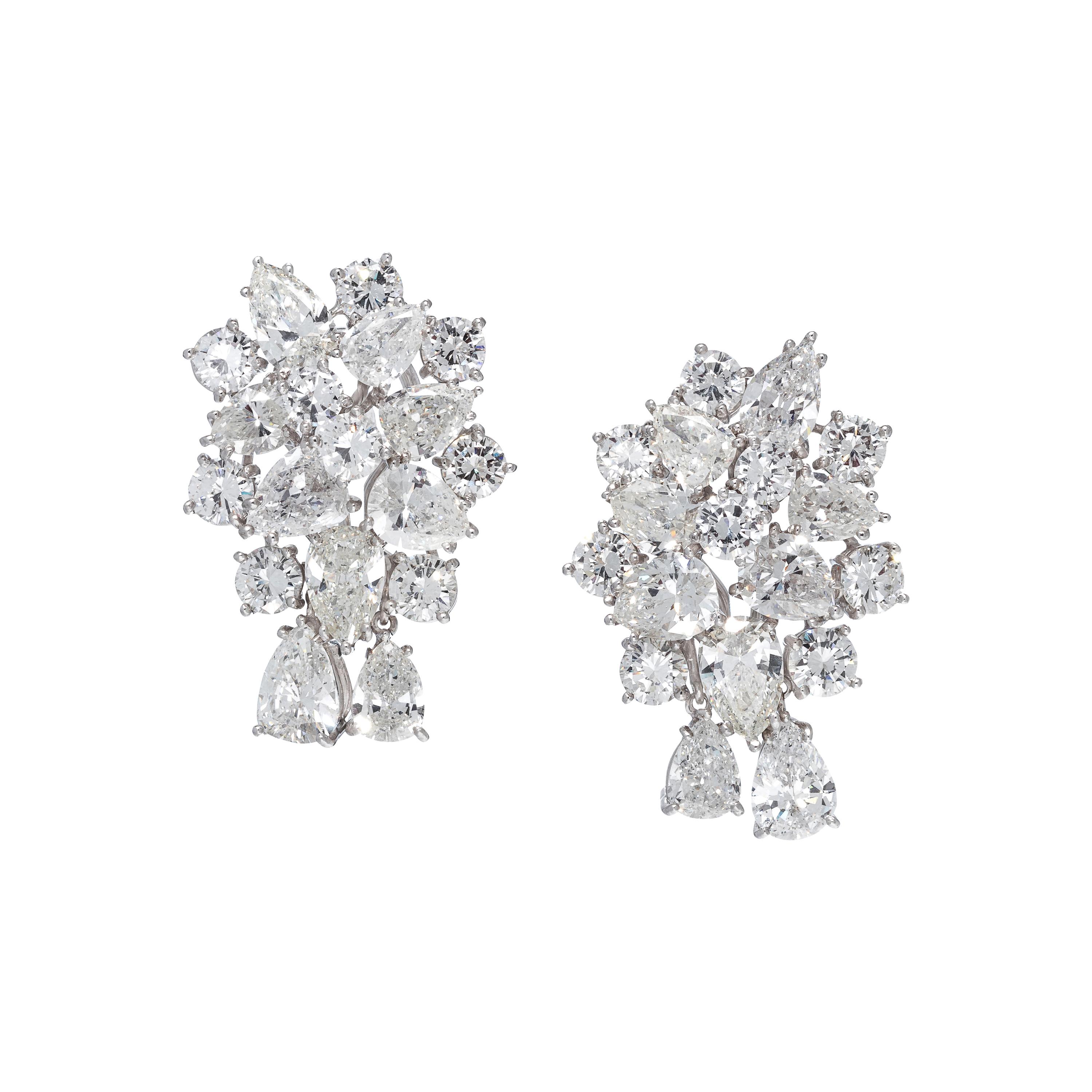 DIAMOND CLUSTER EARCLIPS
