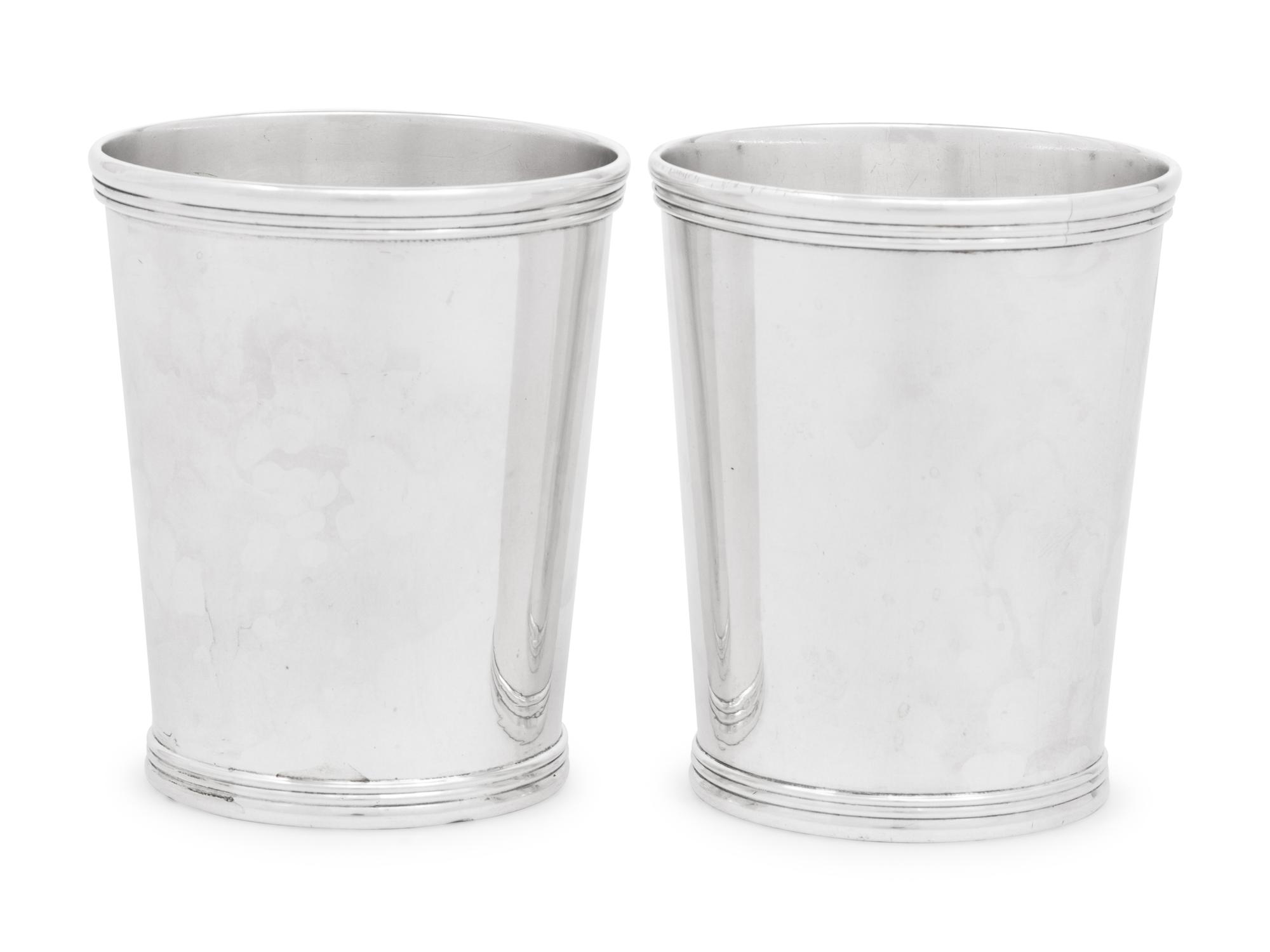 A Pair of American Coin Silver Julep Cups