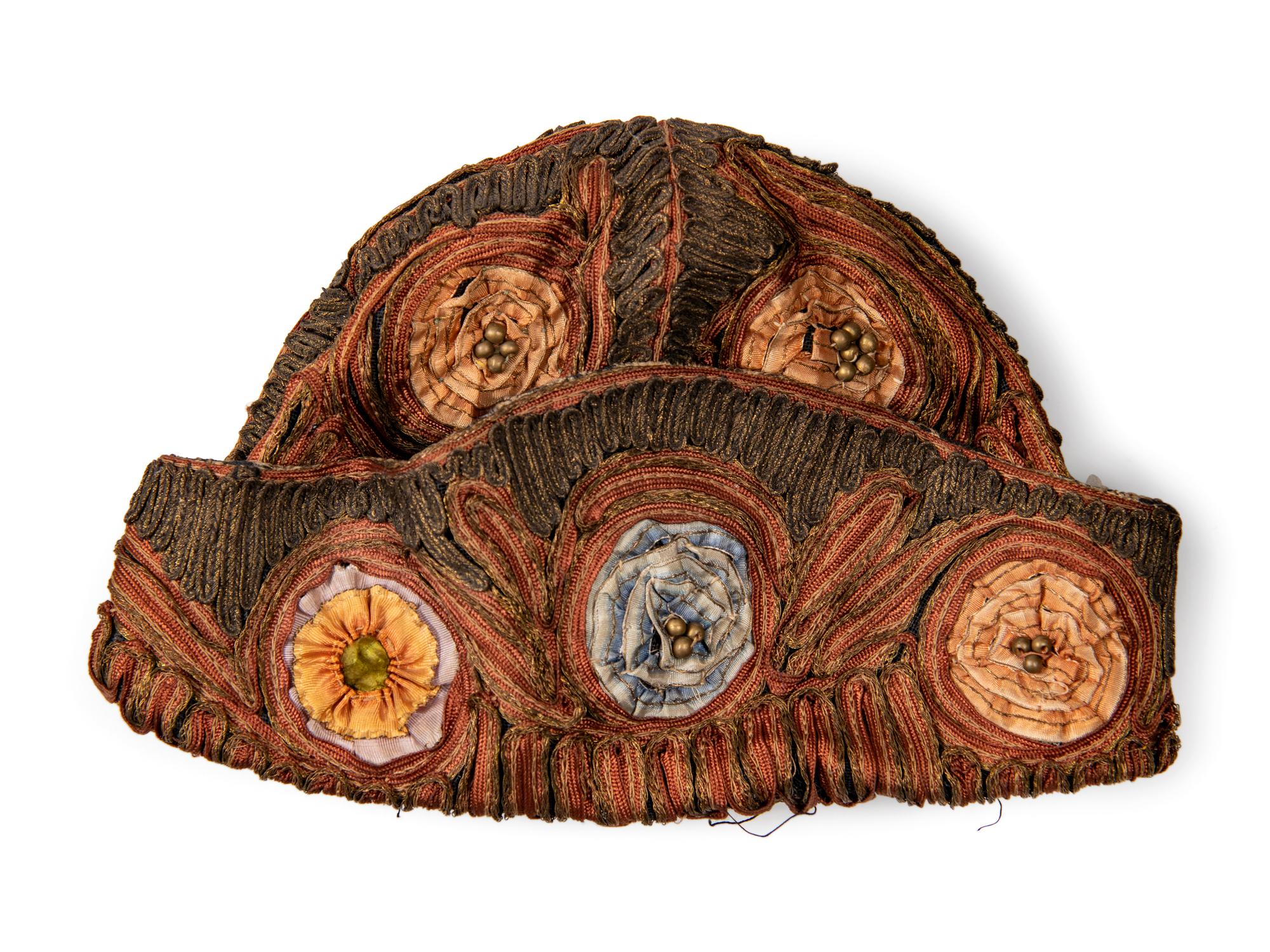 Collection of Eight Accessories; Seven Frame Bags, One Braided Soutache Cloche Hat, 1920s