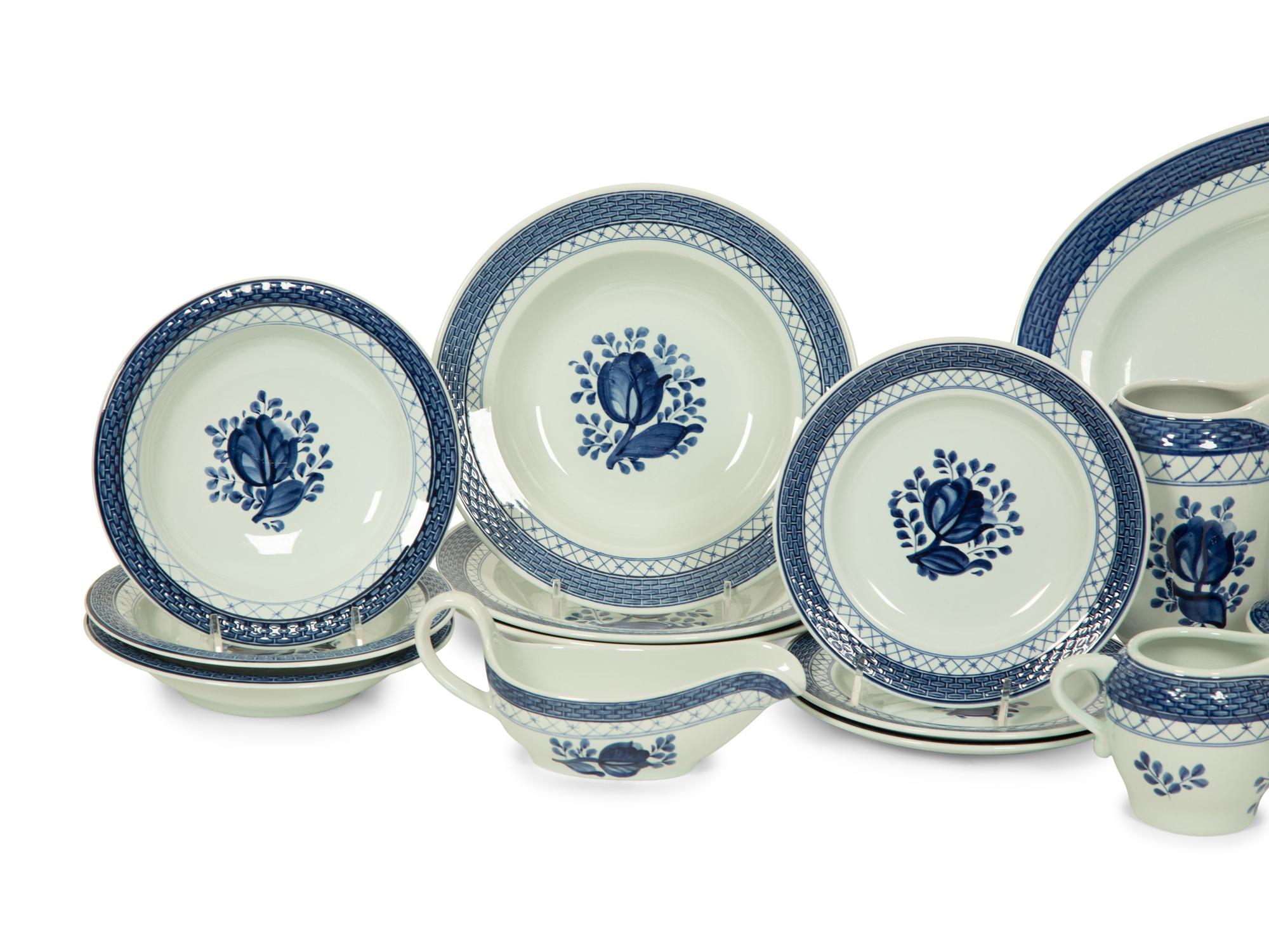 A Royal Copenhagen Tranquebar Blue Porcelain Dinner Service