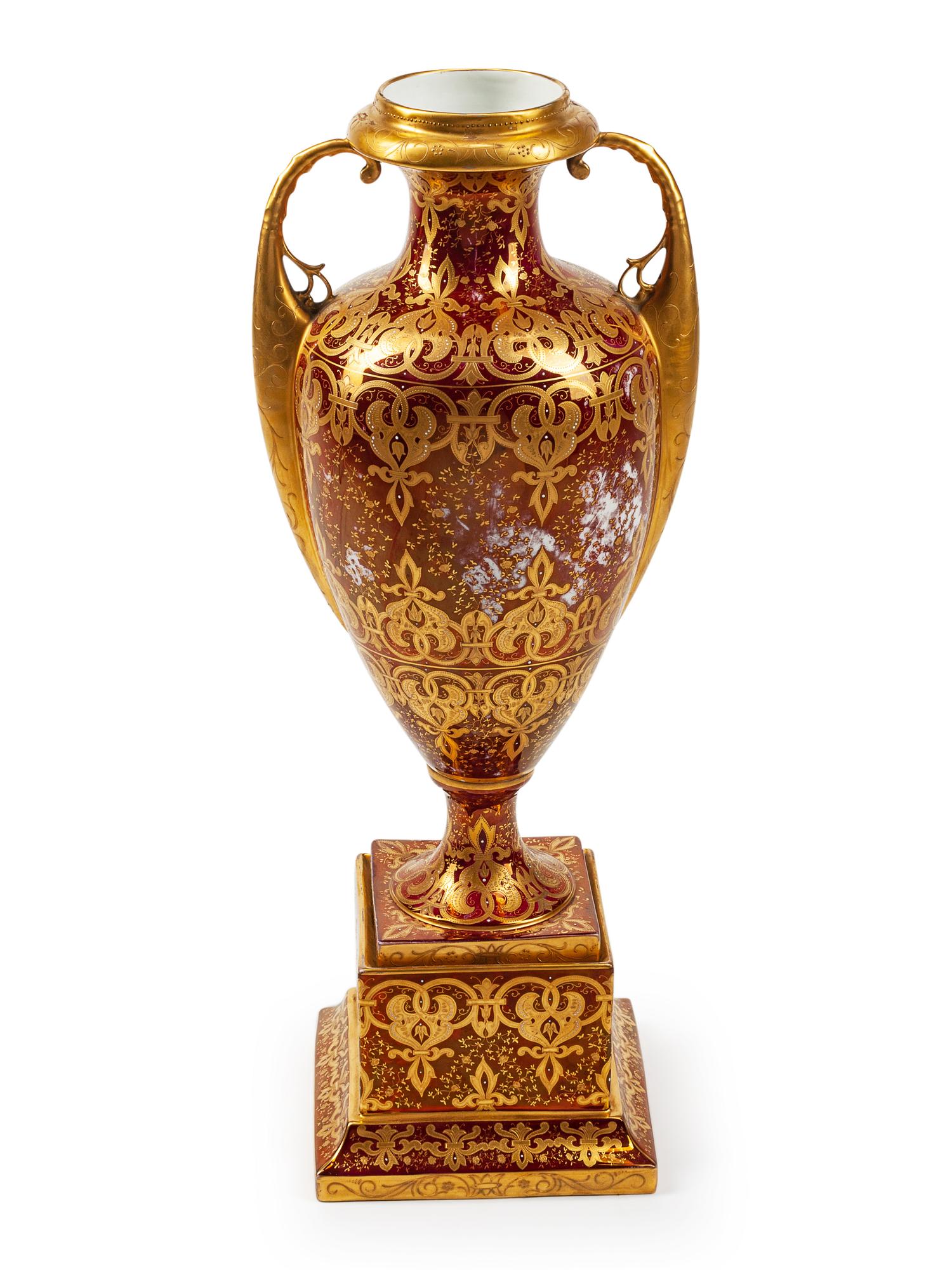 A Vienna Porcelain Urn and Stand