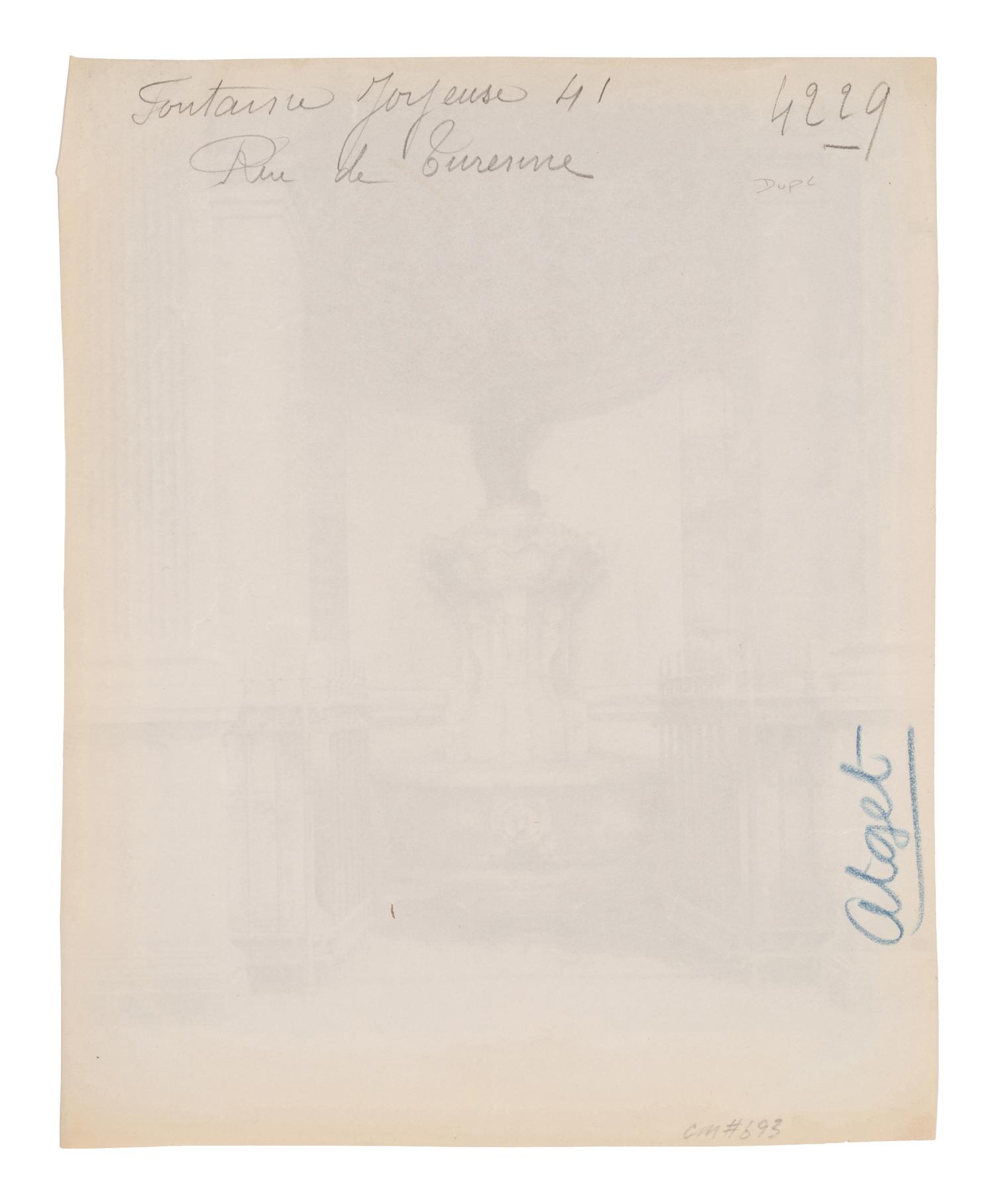 A group of four photographs ( Ètampes - maison de Diane de Poitiers , 1907; Presbytère de Saint-Sulpice, rue de Vaugirard 50 , 1900; Oratoire Marie de M é dicis, Petit Luxembourg , 1903; Fontaine de Joyeuse, 41 rue de Turenne, 3e arrondissement, 1901)
