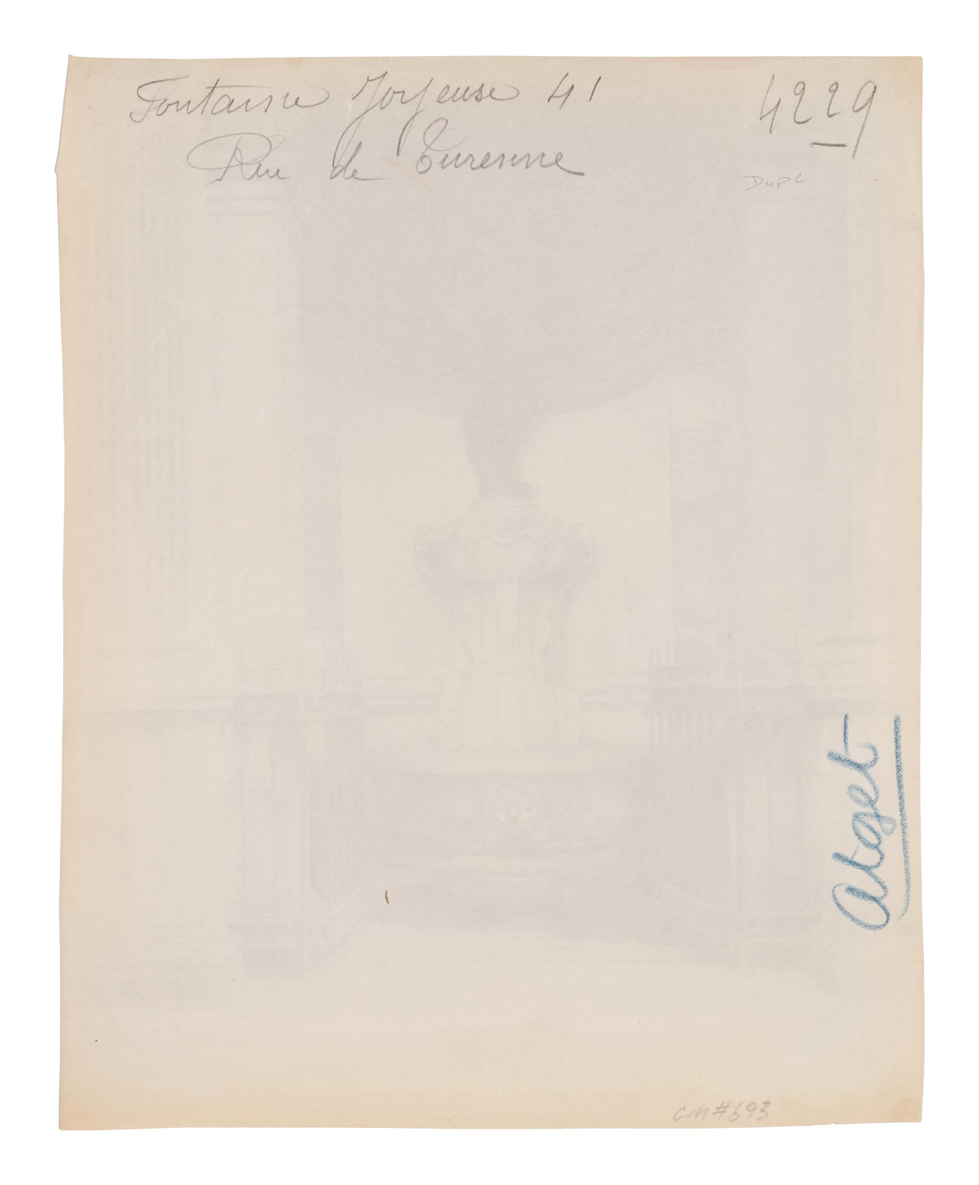 A group of four photographs ( Ètampes - maison de Diane de Poitiers , 1907; Presbytère de Saint-Sulpice, rue de Vaugirard 50 , 1900; Oratoire Marie de M é dicis, Petit Luxembourg , 1903; Fontaine de Joyeuse, 41 rue de Turenne, 3e arrondissement, 1901)