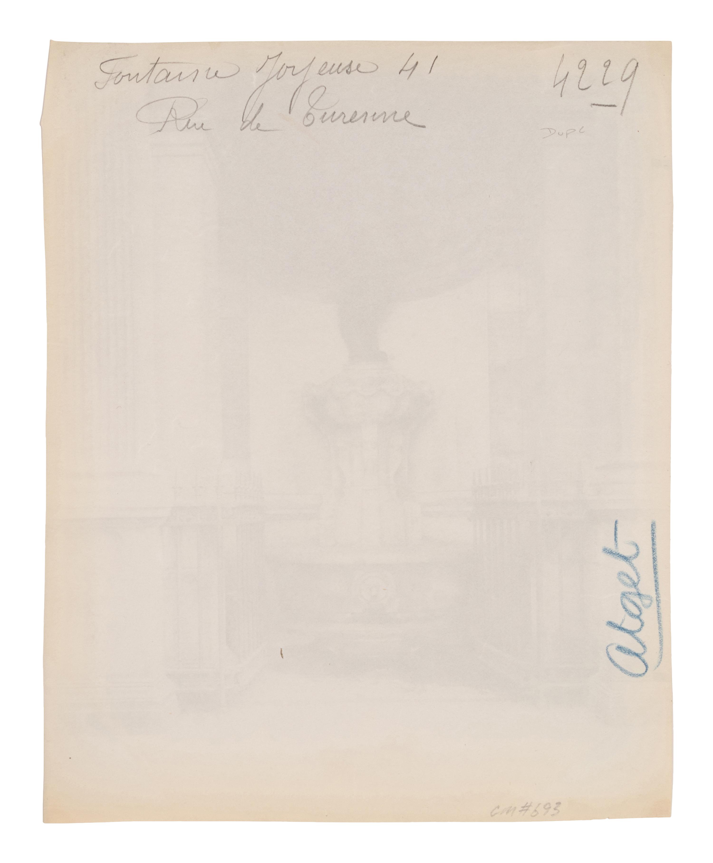A group of four photographs ( Ètampes - maison de Diane de Poitiers , 1907; Presbytère de Saint-Sulpice, rue de Vaugirard 50 , 1900; Oratoire Marie de M é dicis, Petit Luxembourg , 1903; Fontaine de Joyeuse, 41 rue de Turenne, 3e arrondissement, 1901)