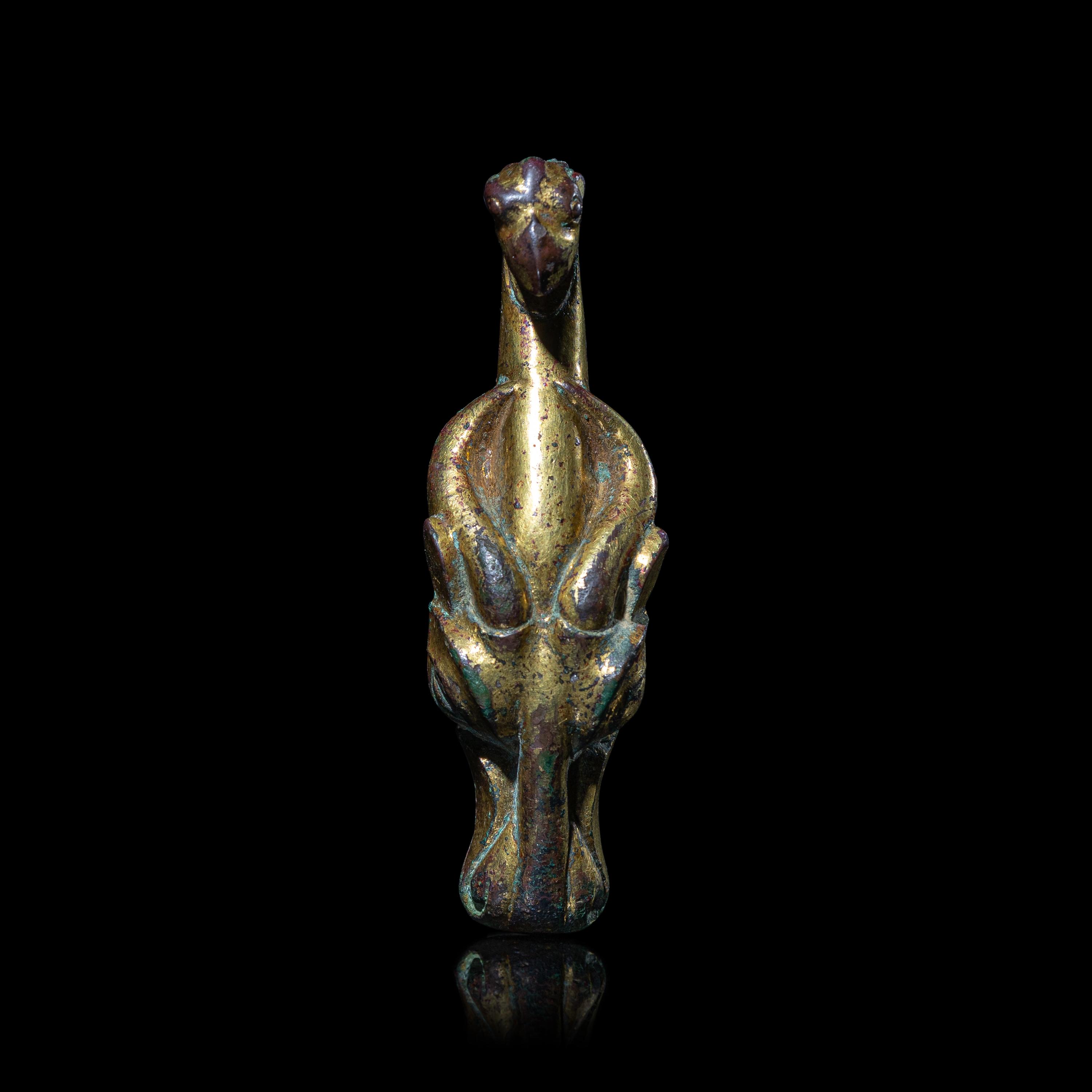Two Chinese Bronze Garment Hooks, Warring States Period-Han Dynasty 戰國-漢 銅帶鉤兩件
