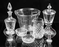 A Group of Glass Articles Height of first 11 3/4 inches.