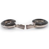Silver and Ironwood Clip Earrings