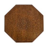An Anglo-Indian Octagonal Folding Table with Brass Inlay