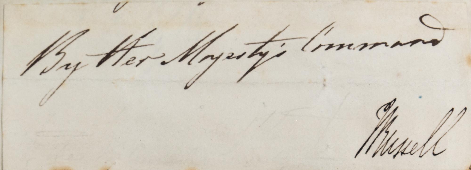 (BRITISH POLITICIANS) A collection of 10 clipped signature and inscriptions of British politicians mounted to board.