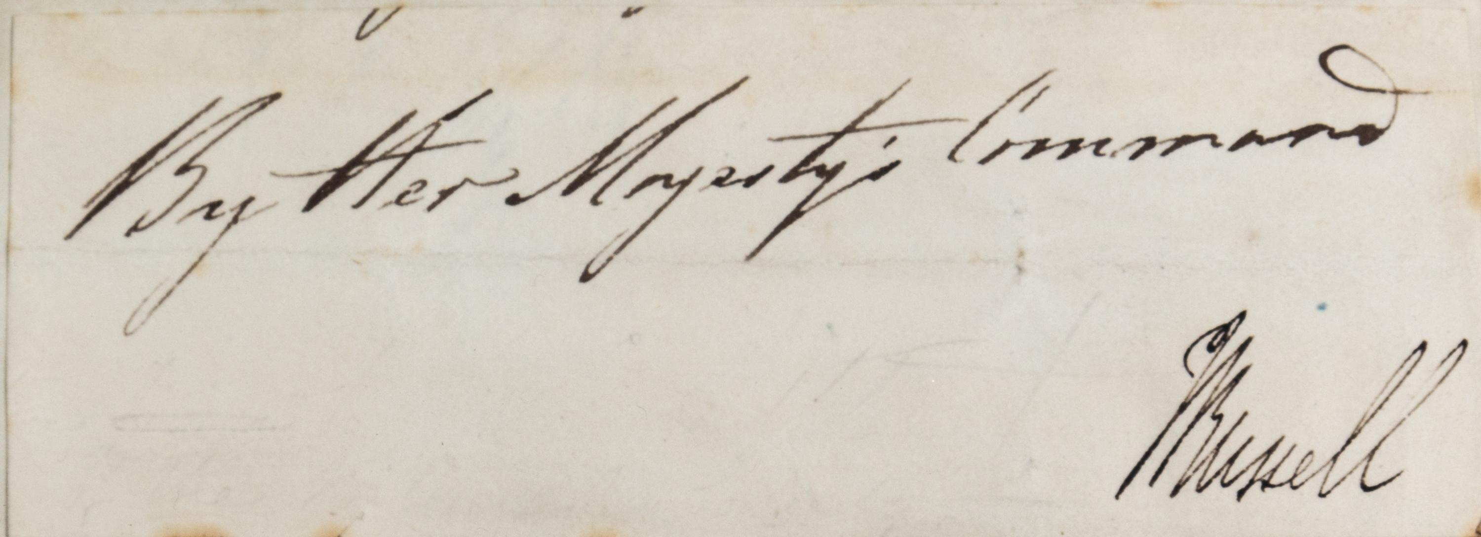 (BRITISH POLITICIANS) A collection of 10 clipped signature and inscriptions of British politicians mounted to board.