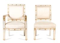 A Set of Four Empire Style Painted and Giltwood Chairs — 20TH CENTURY