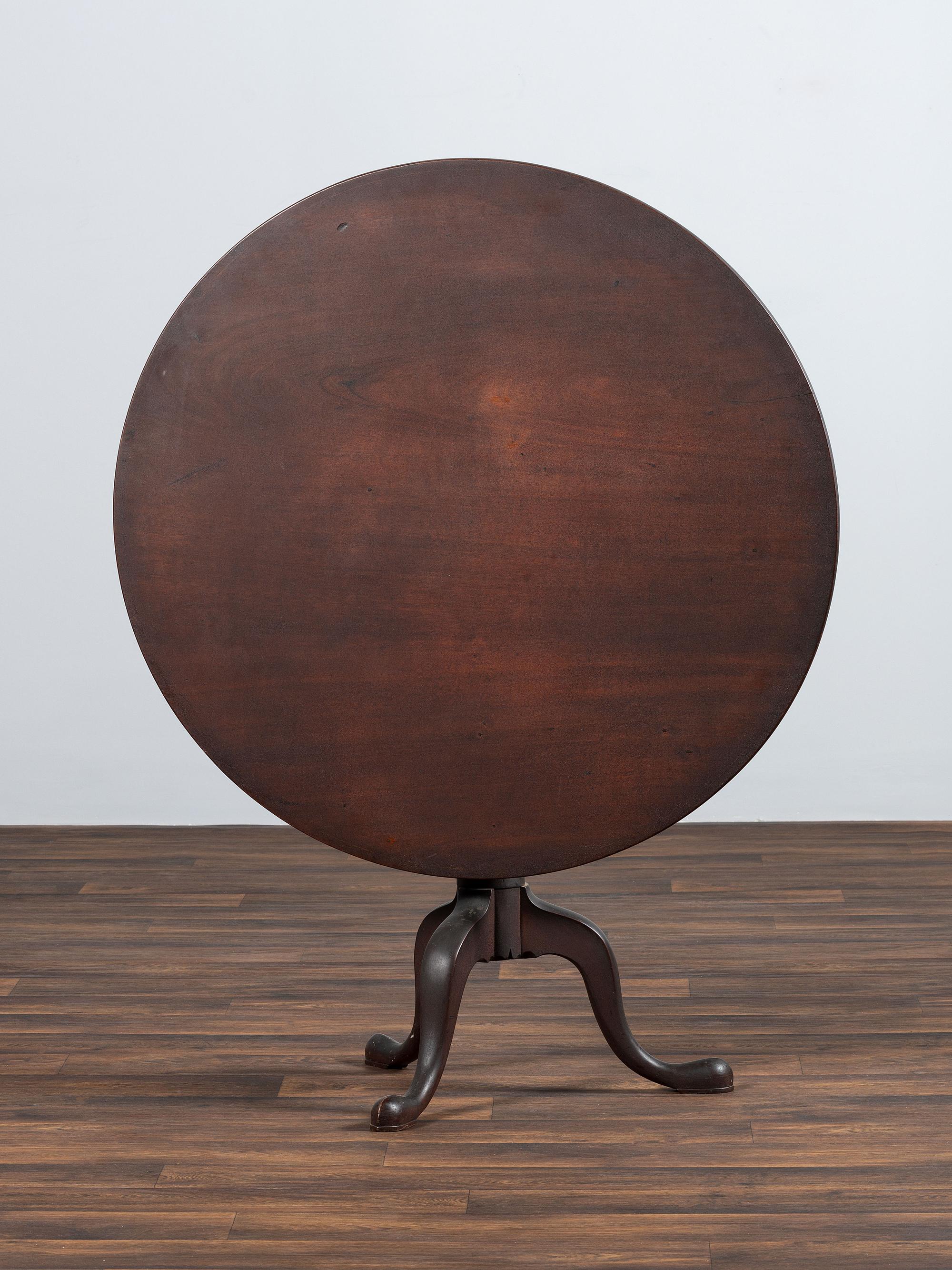 A Chippendale Turned Walnut Tilt-Tip Tea Table