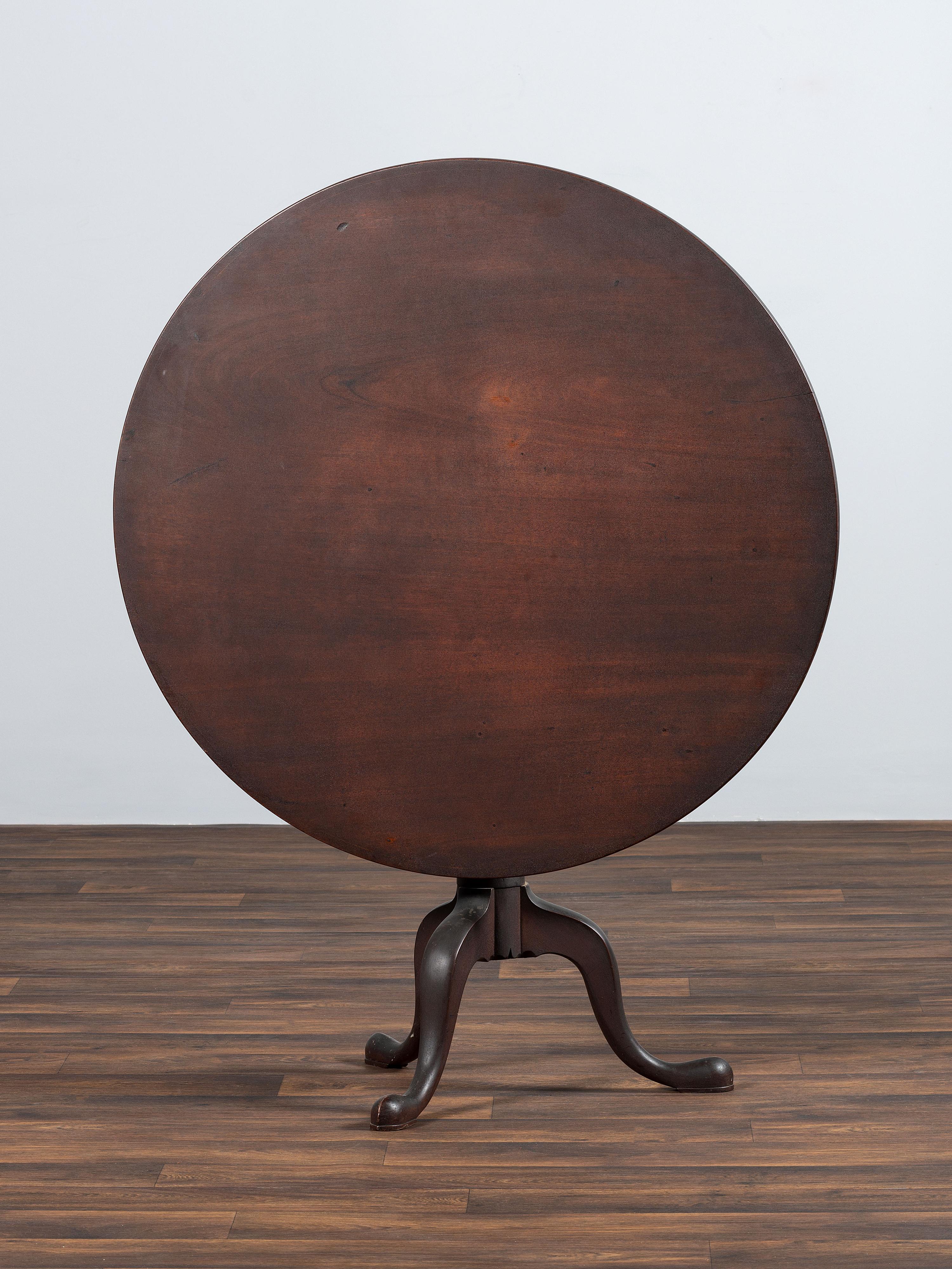 A Chippendale Turned Walnut Tilt-Tip Tea Table