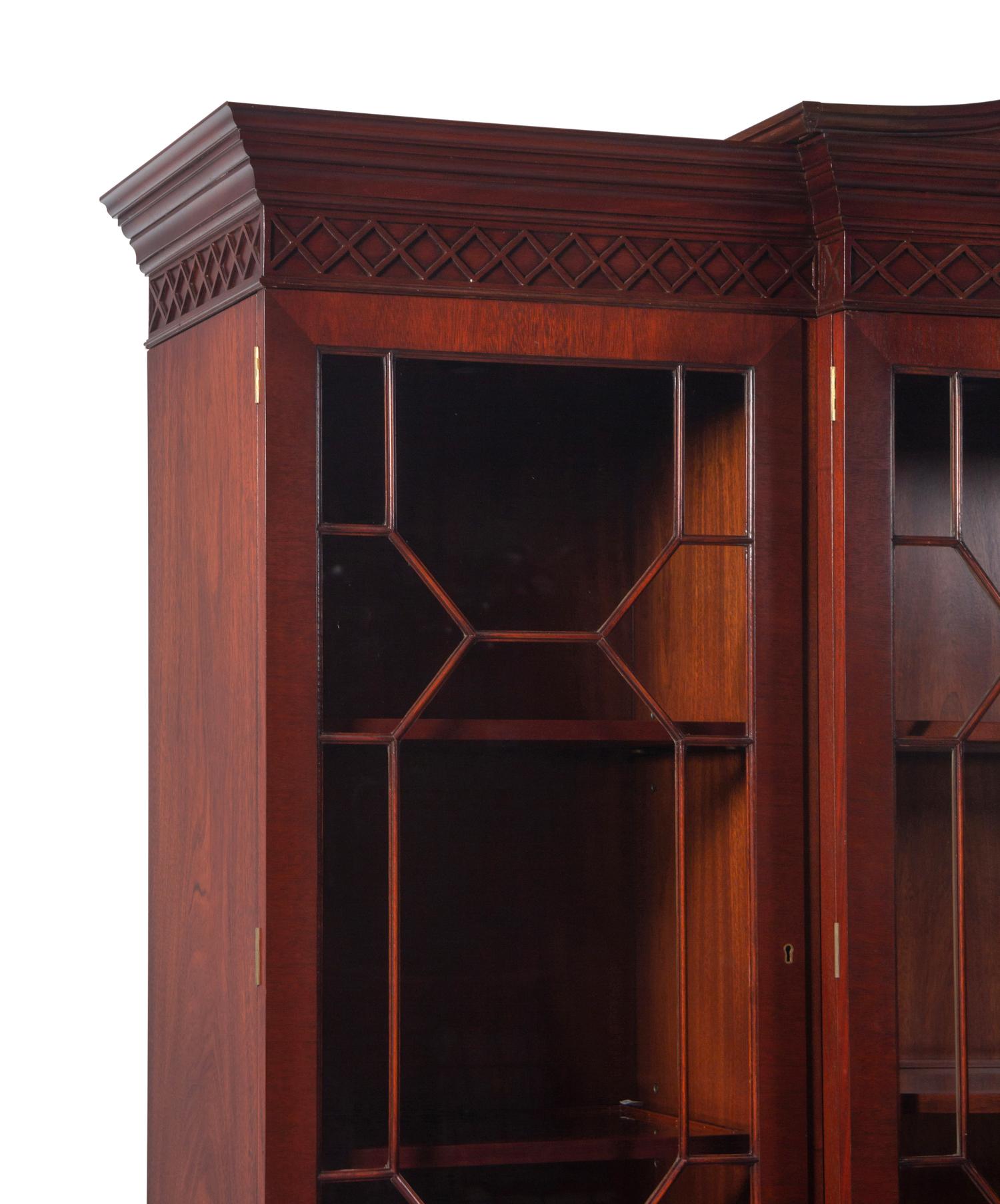 A George III Style Mahogany Breakfront Bookcase