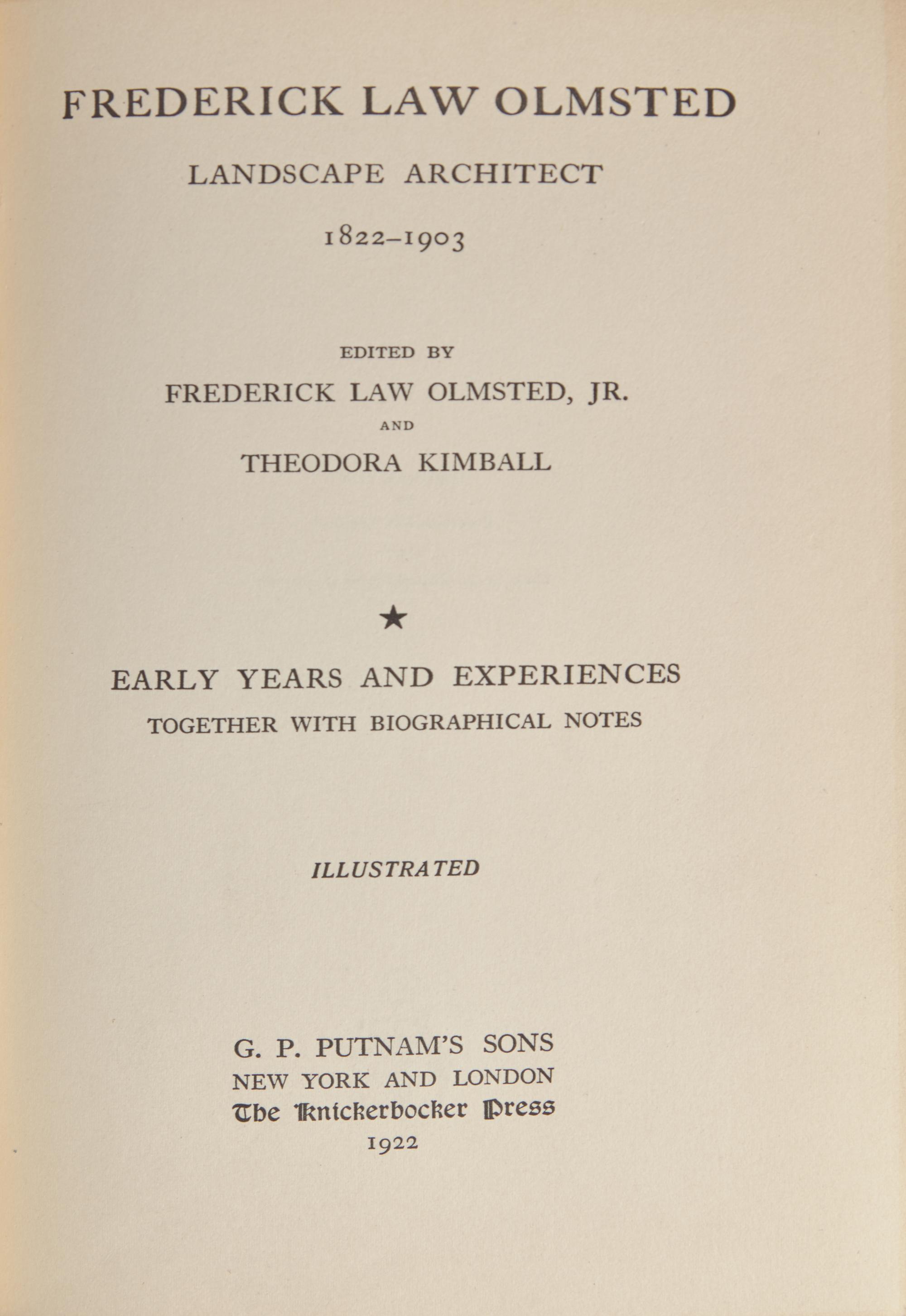 [Gardening] Olmsted, Frederick Law. Forty Years of Landscape Architecture...