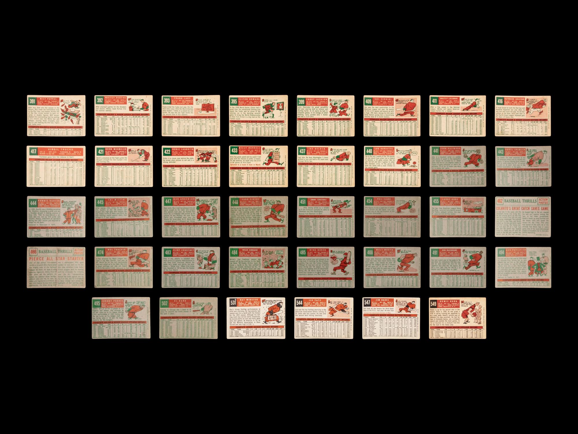 A Collection of 1959 Topps Baseball Cards Including Multiple Hall of Famers (86)