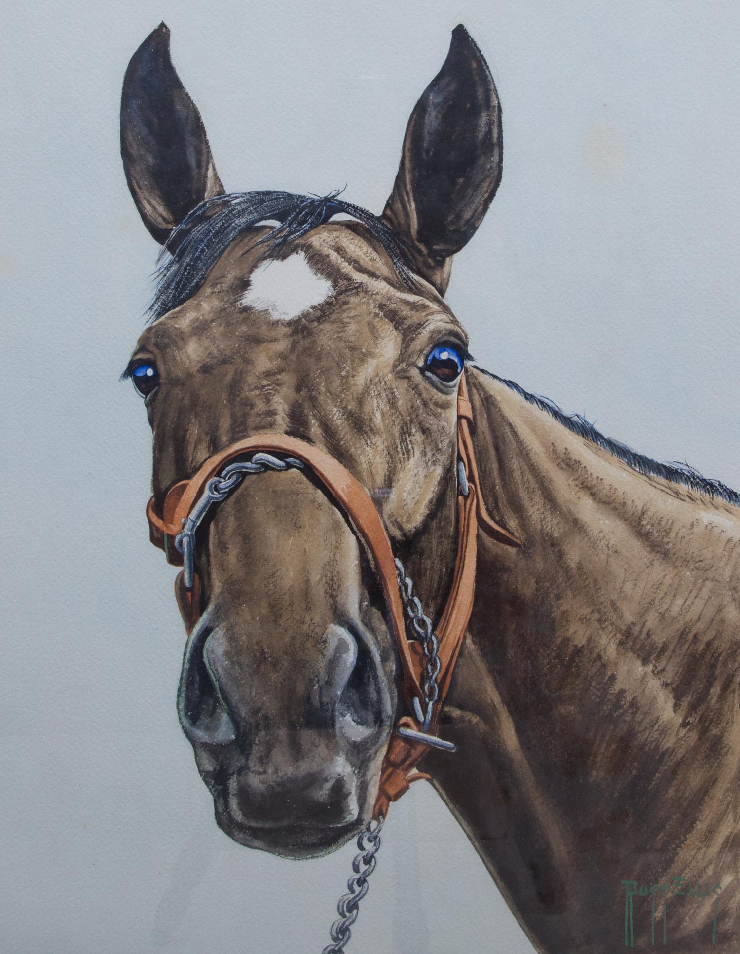 Russ Ellis, (American, 20th Century), Two Horse Portraits