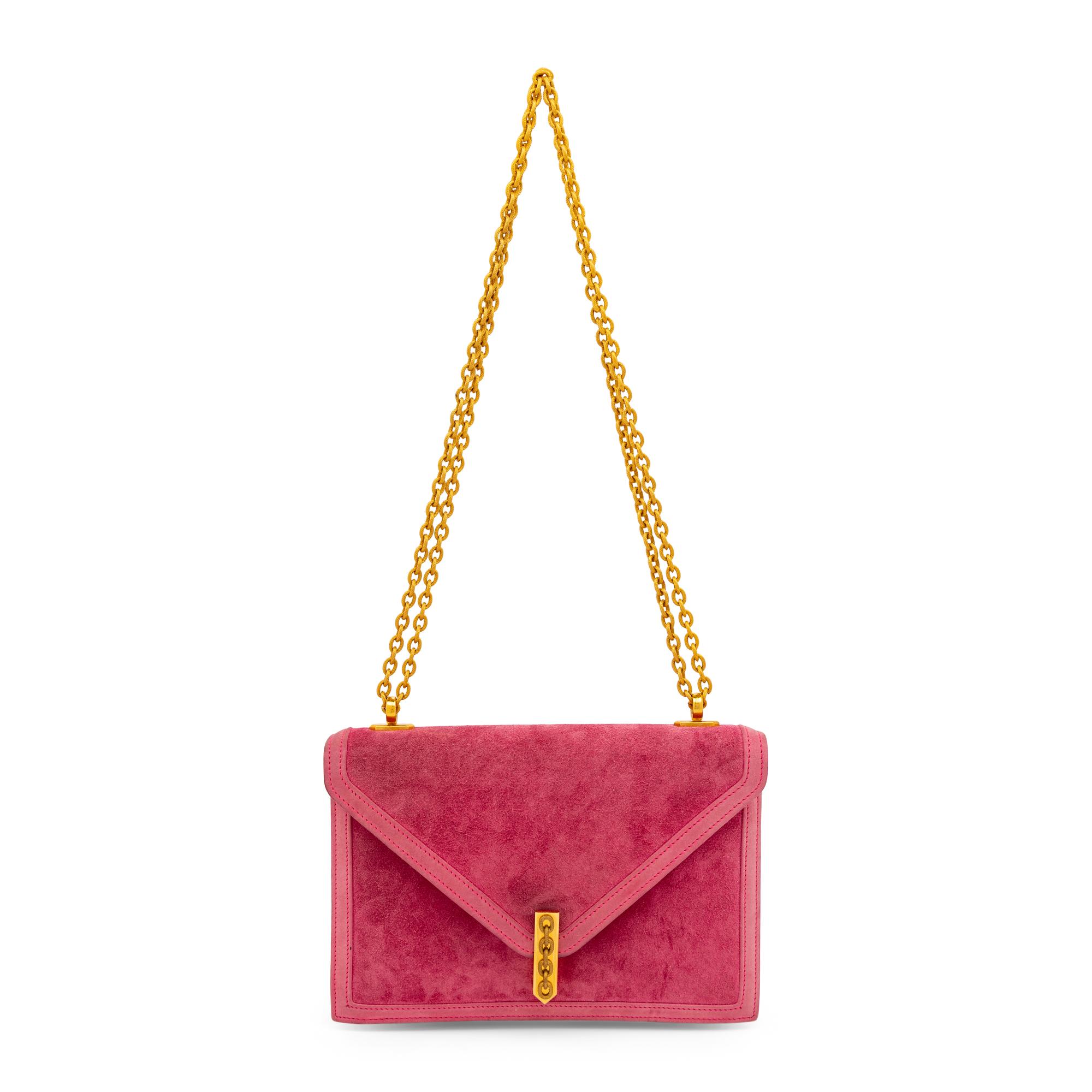 Hermès, Alcazar Bag in Pink Doblis Suede, 1986