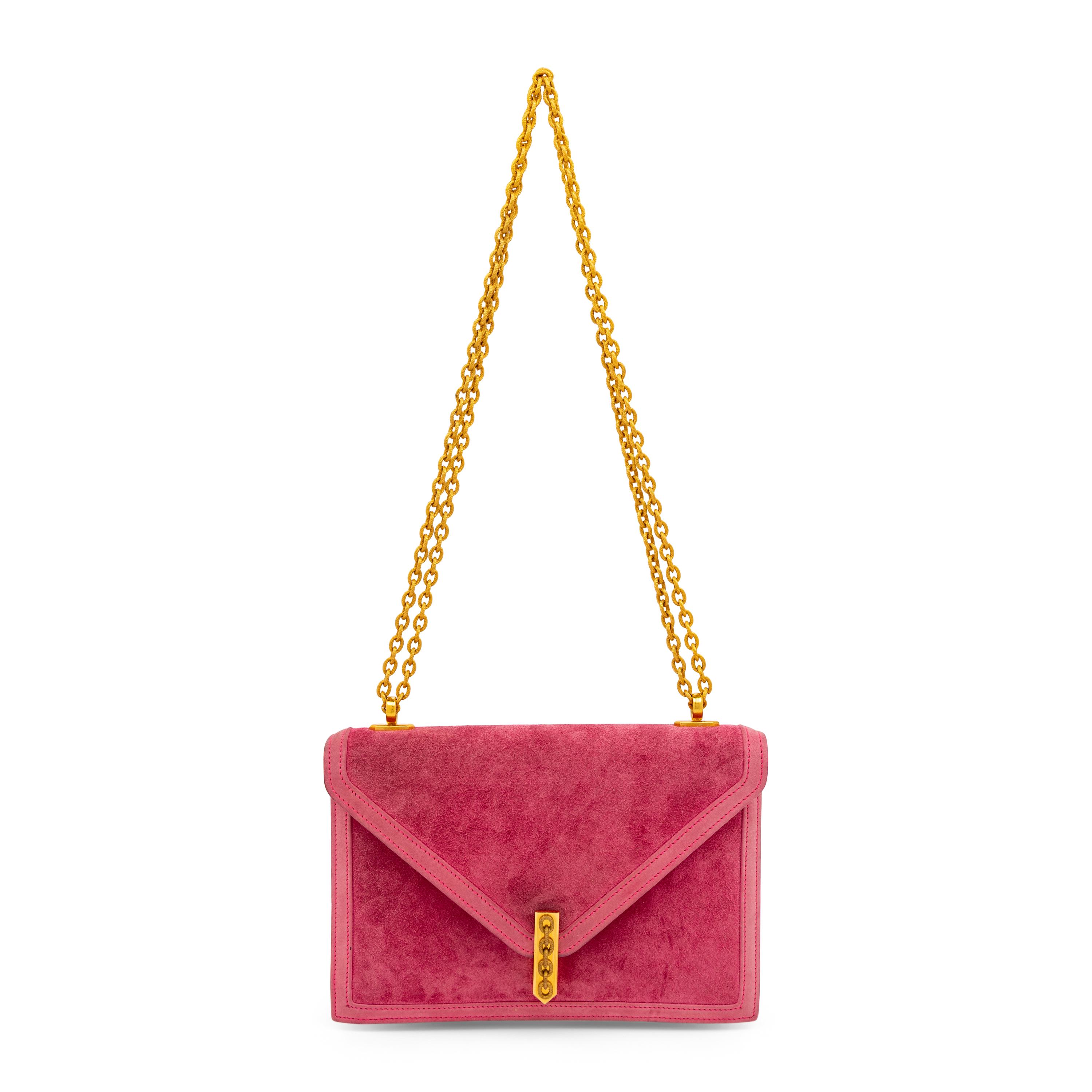 Hermès, Alcazar Bag in Pink Doblis Suede, 1986