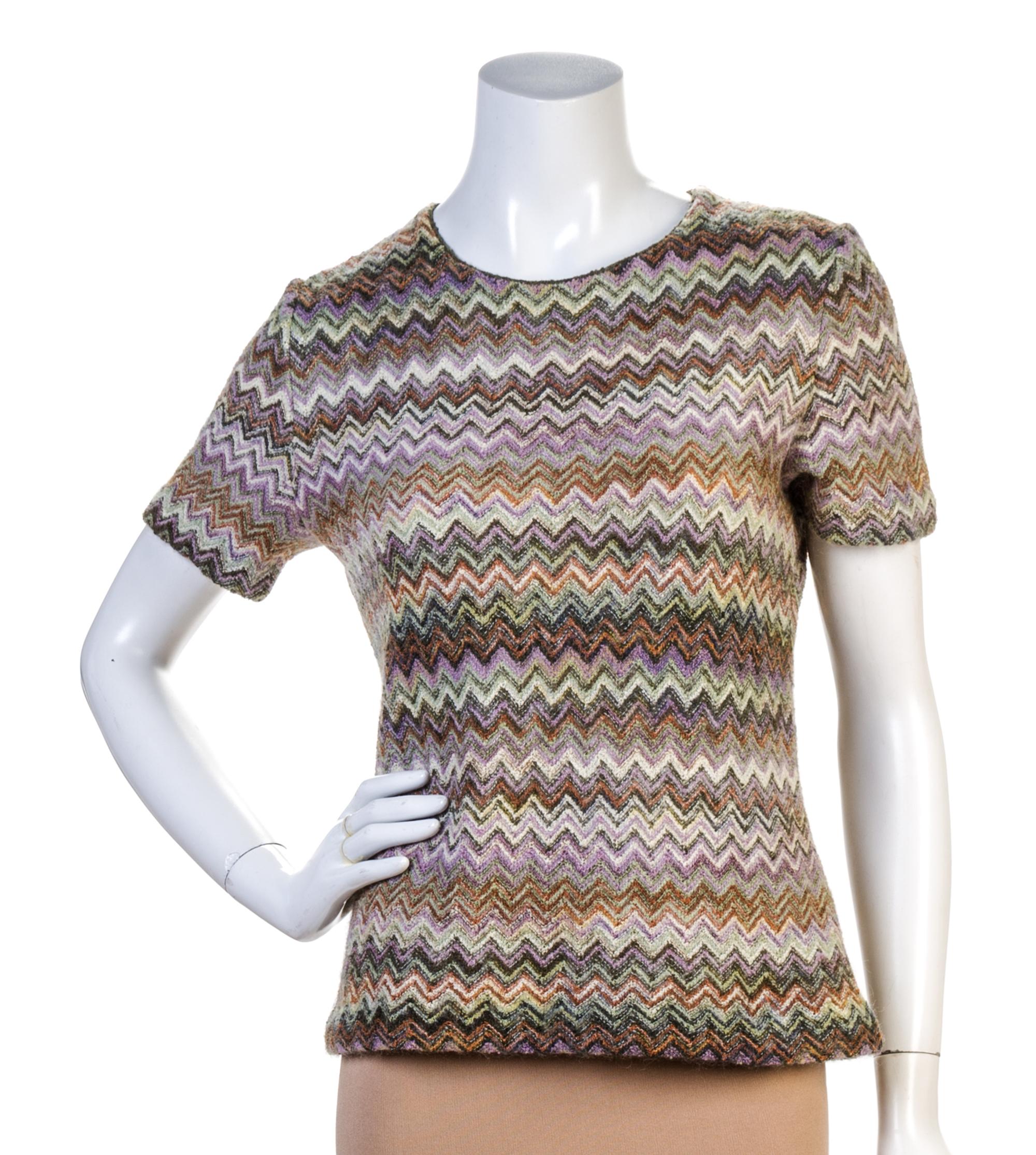 A Missoni Knit Short Sleeve Sweater, No size.