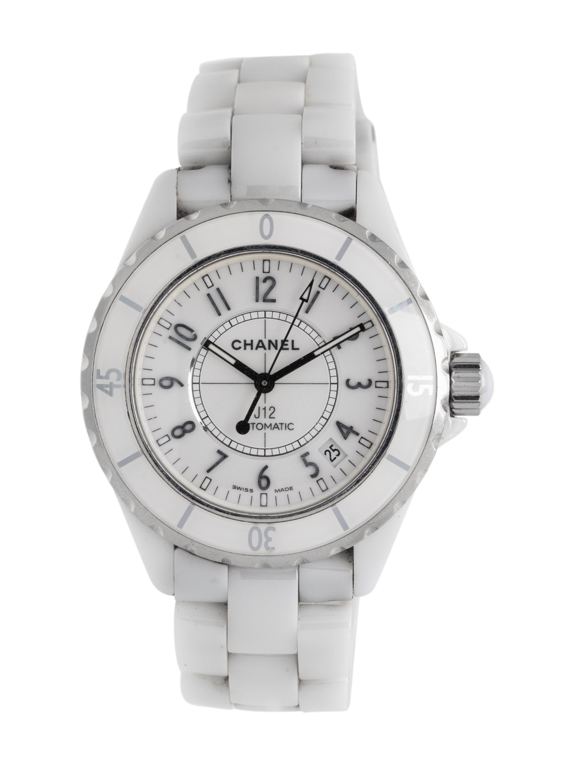 CHANEL, STAINLESS STEEL AND WHITE CERAMIC 'J12' WRISTWATCH