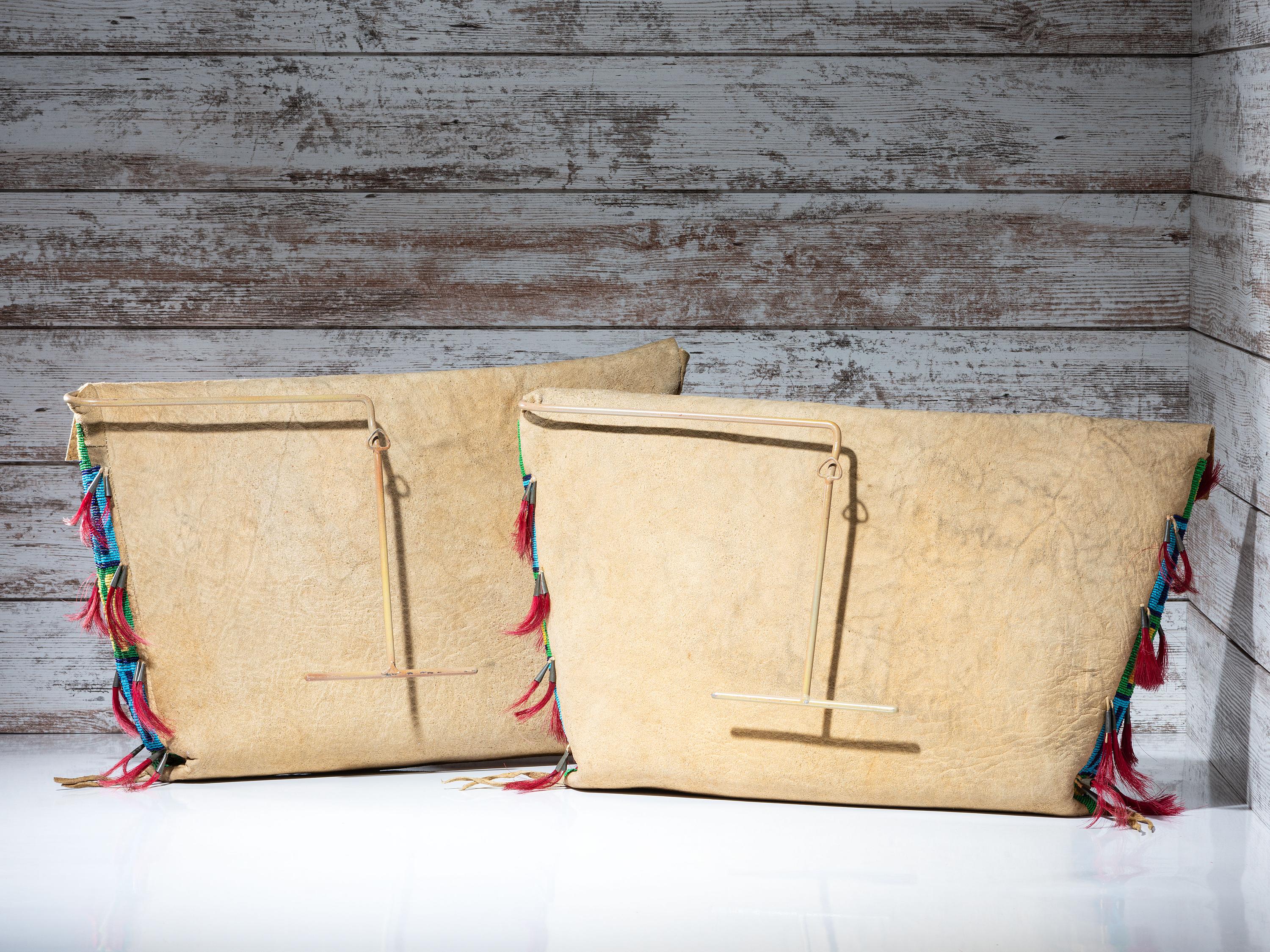 Sioux Beaded Hide Possible Bags, Matched Pair