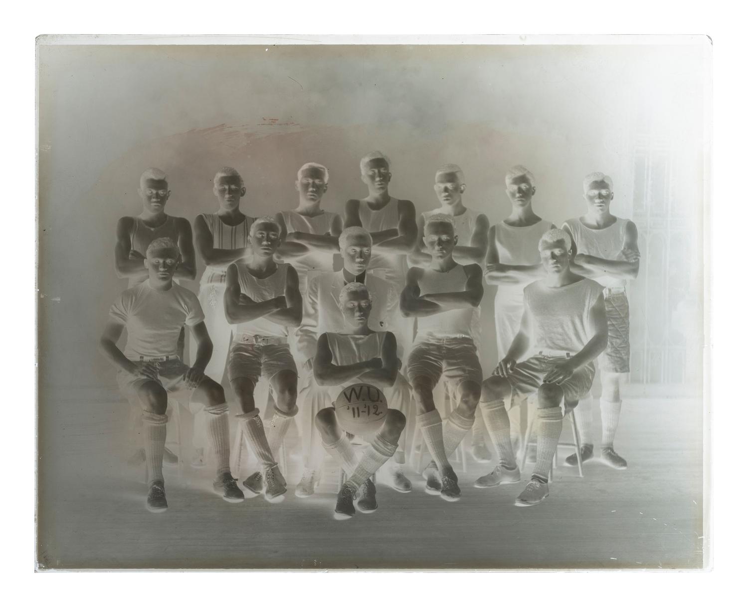 [EDUCATION]. 10 large format glass negatives featuring students at Wilberforce University.