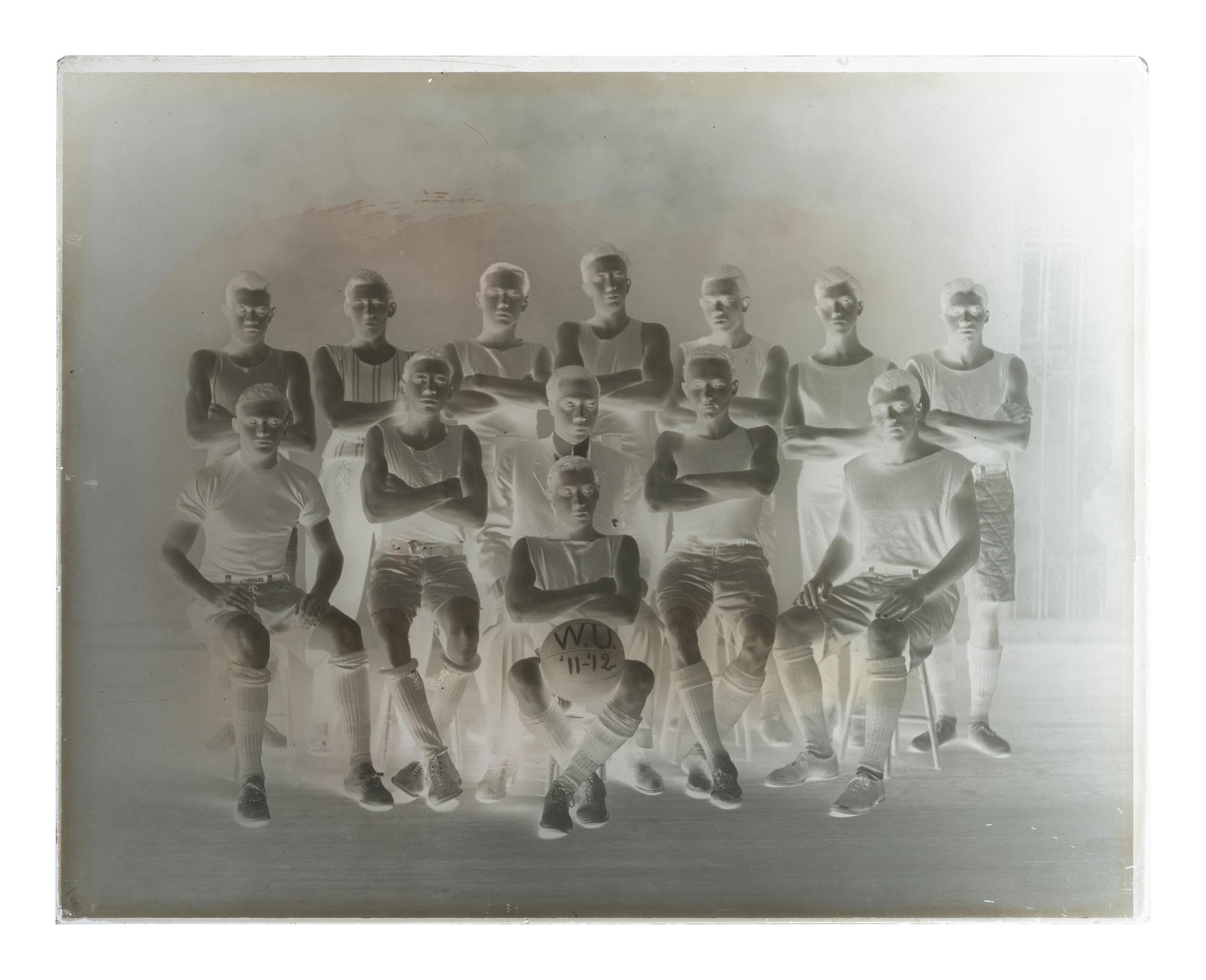 [EDUCATION]. 10 large format glass negatives featuring students at Wilberforce University.
