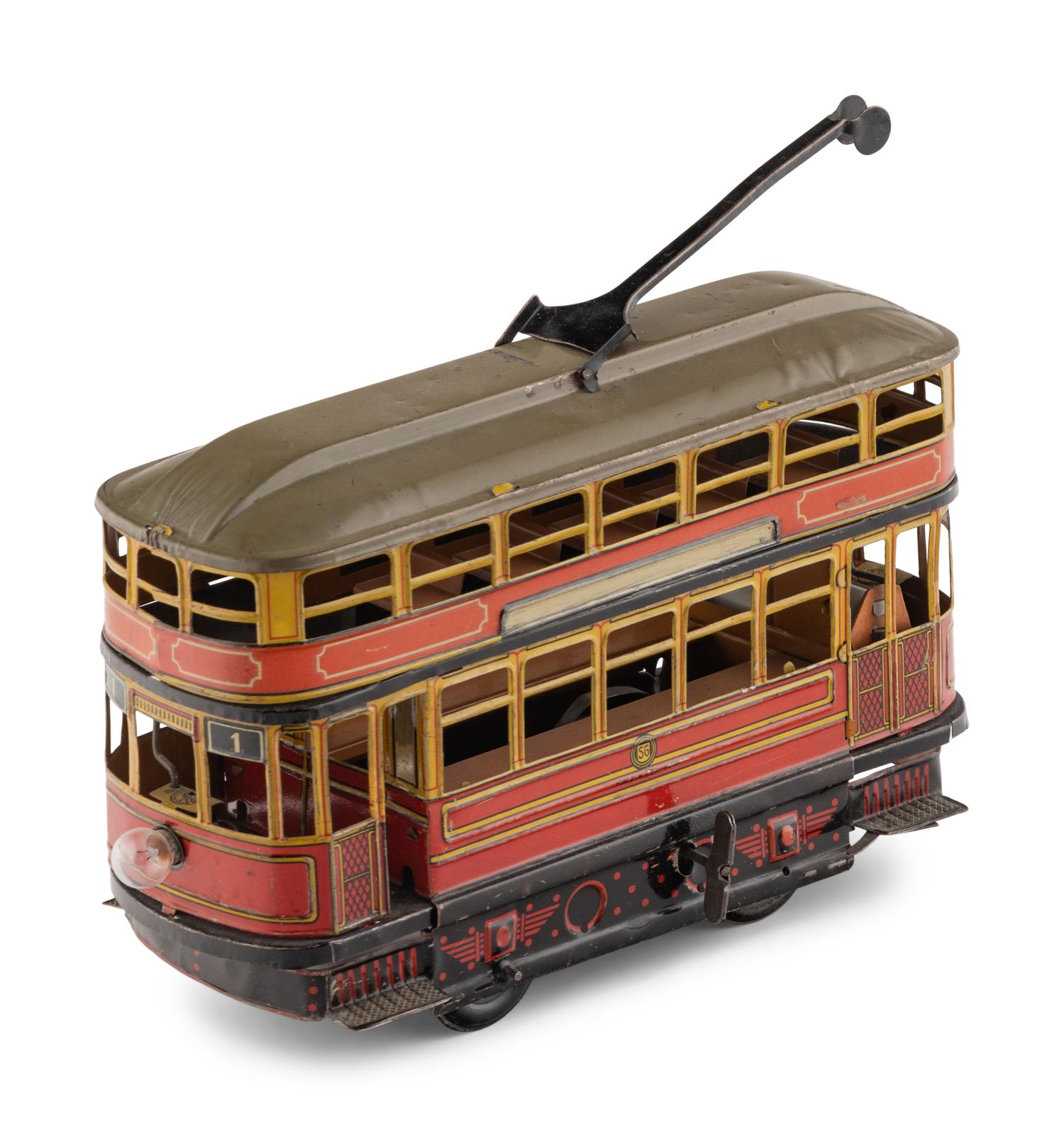 A Gunthermann Double Decker Trolley Wind Up Toy