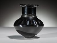 Blackware Pottery Vase, Squash Blossom Form