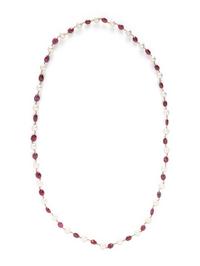 CULTURED PEARL AND COMPOSITE GEM NECKLACE
