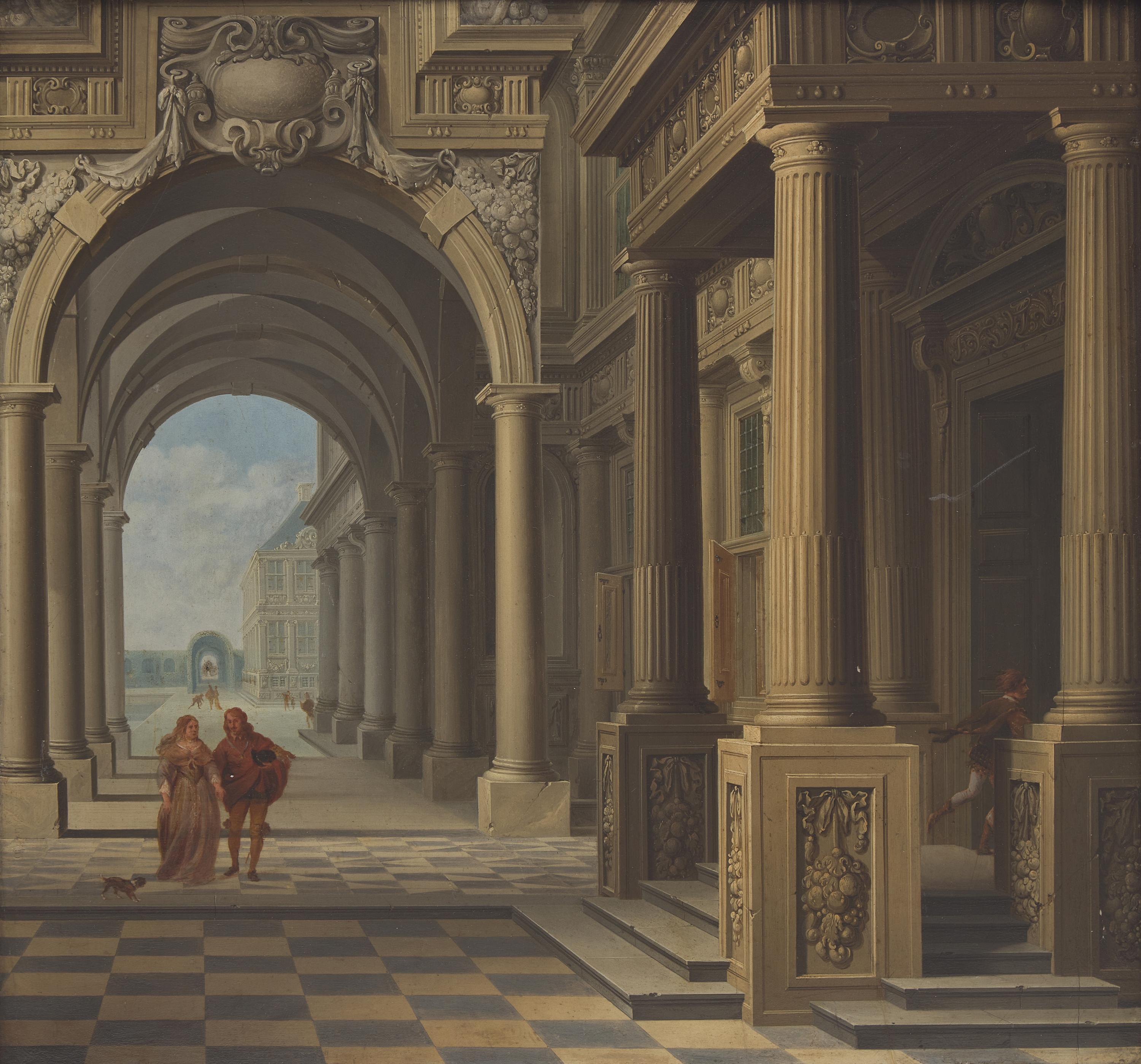 Dirck Van Delen (Dutch, 1605-1671) — Portico of a Palace , 1647