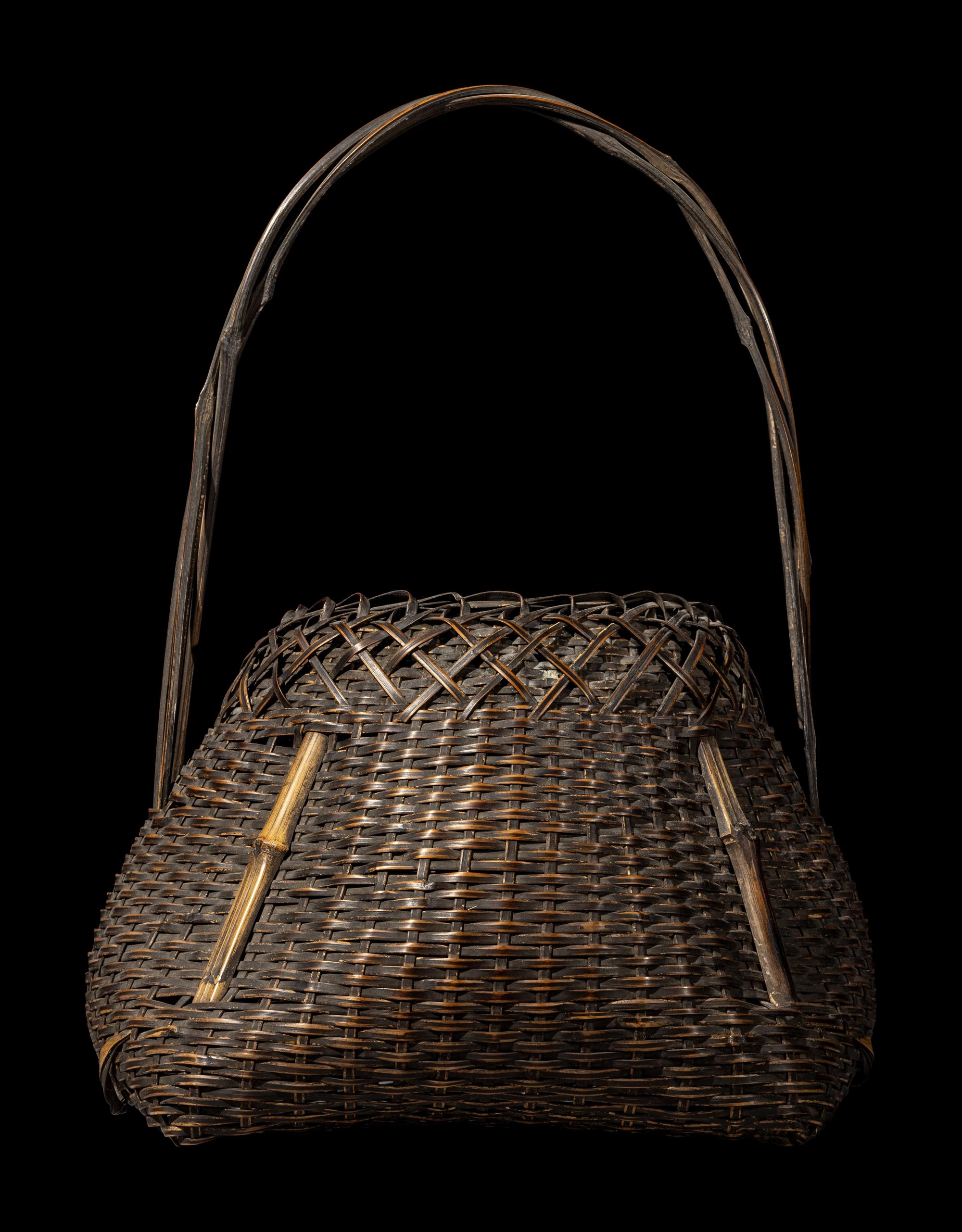 A Japanese Ikebana Bamboo Basket