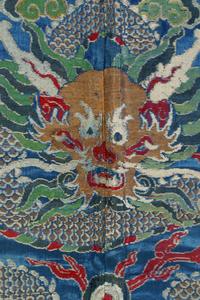 Two Embroidered and Woven Silk 'Dragon' Panels