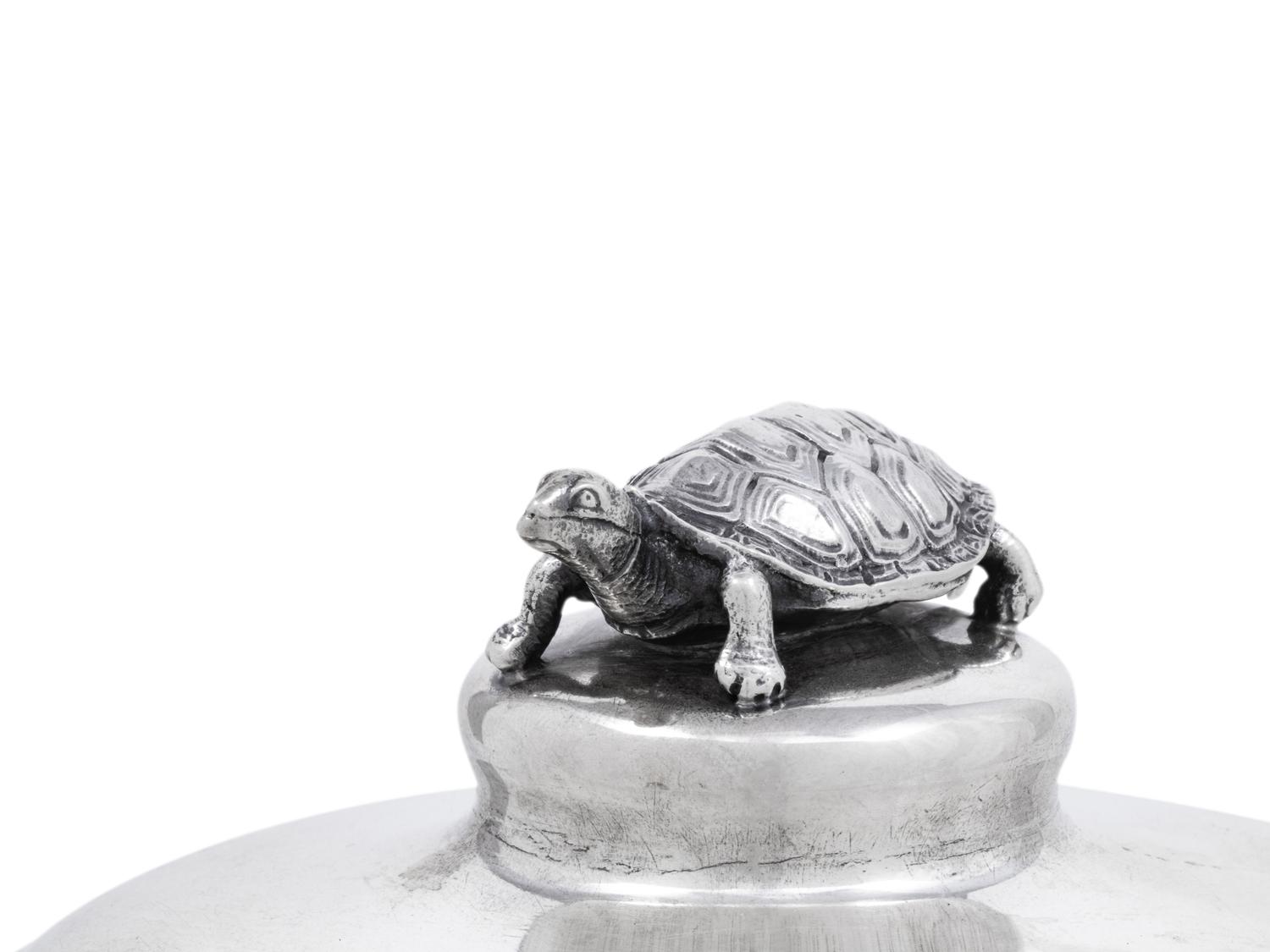An Gorham Silver Terrapin Soup Covered Dish and Stand