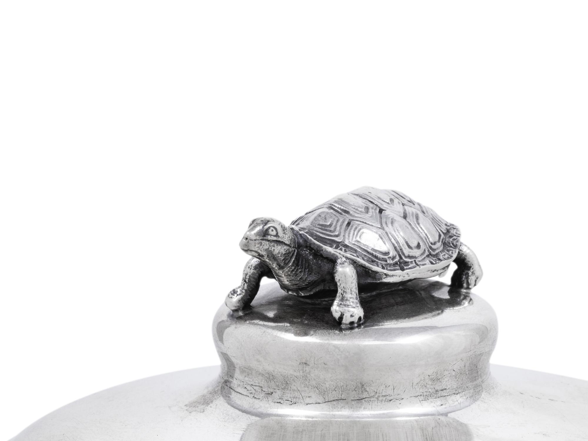 An Gorham Silver Terrapin Soup Covered Dish and Stand