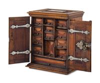 A Continental Parquetry Jewelry Cabinet