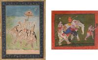 Two Indian Paintings of Composite Elephants, 18th-19th Century 十八-十九世紀 印度象細密畫兩幅