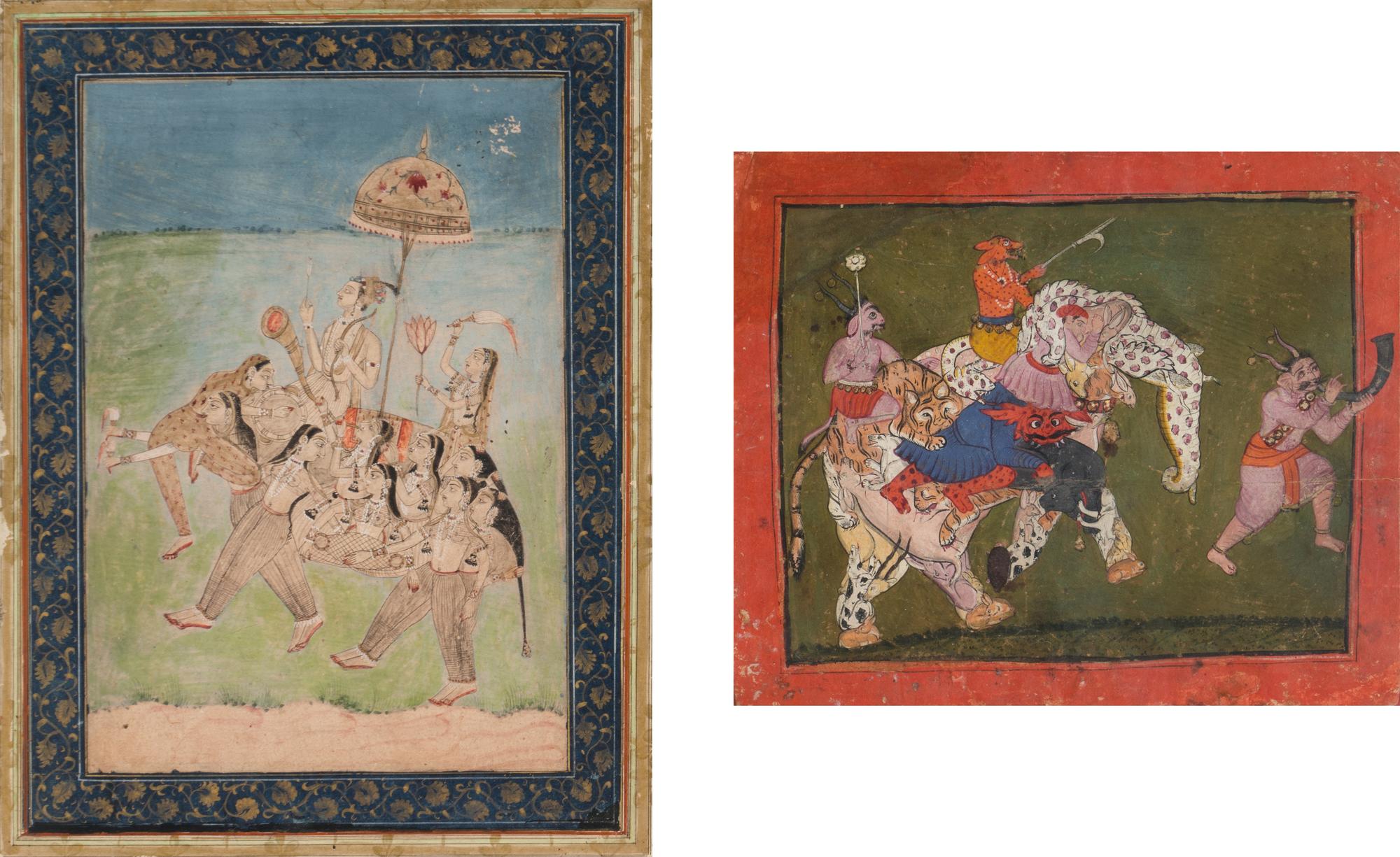 Two Indian Paintings of Composite Elephants, 18th-19th Century 十八-十九世紀 印度象細密畫兩幅