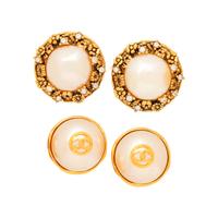 Chanel, Two Pairs of Gripoix Pearl Ear Clips