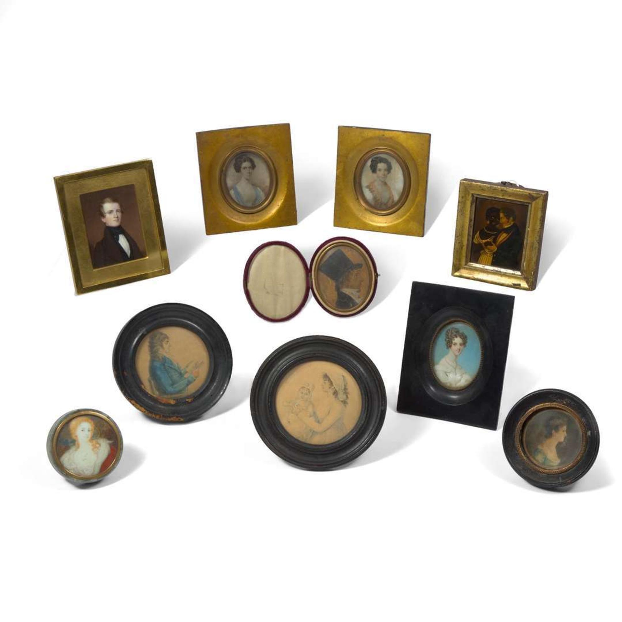 American and Continental School 19th century A Collection of Ten Portrait Miniatures, various dates