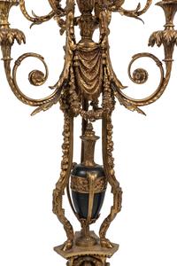 A Louis XV Style Gilt Bronze and Marble Ten-Light Candelabrum