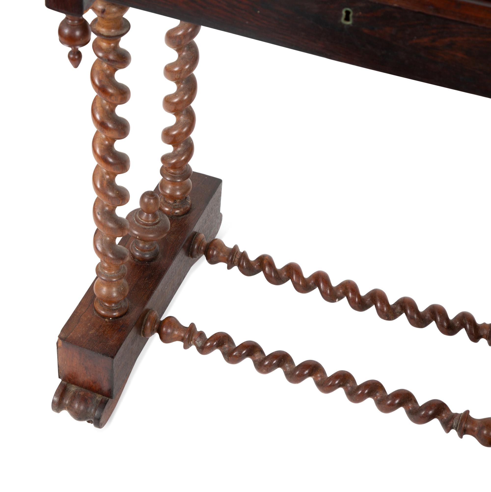 An English Bobbin Turned and Marquetry Side Table