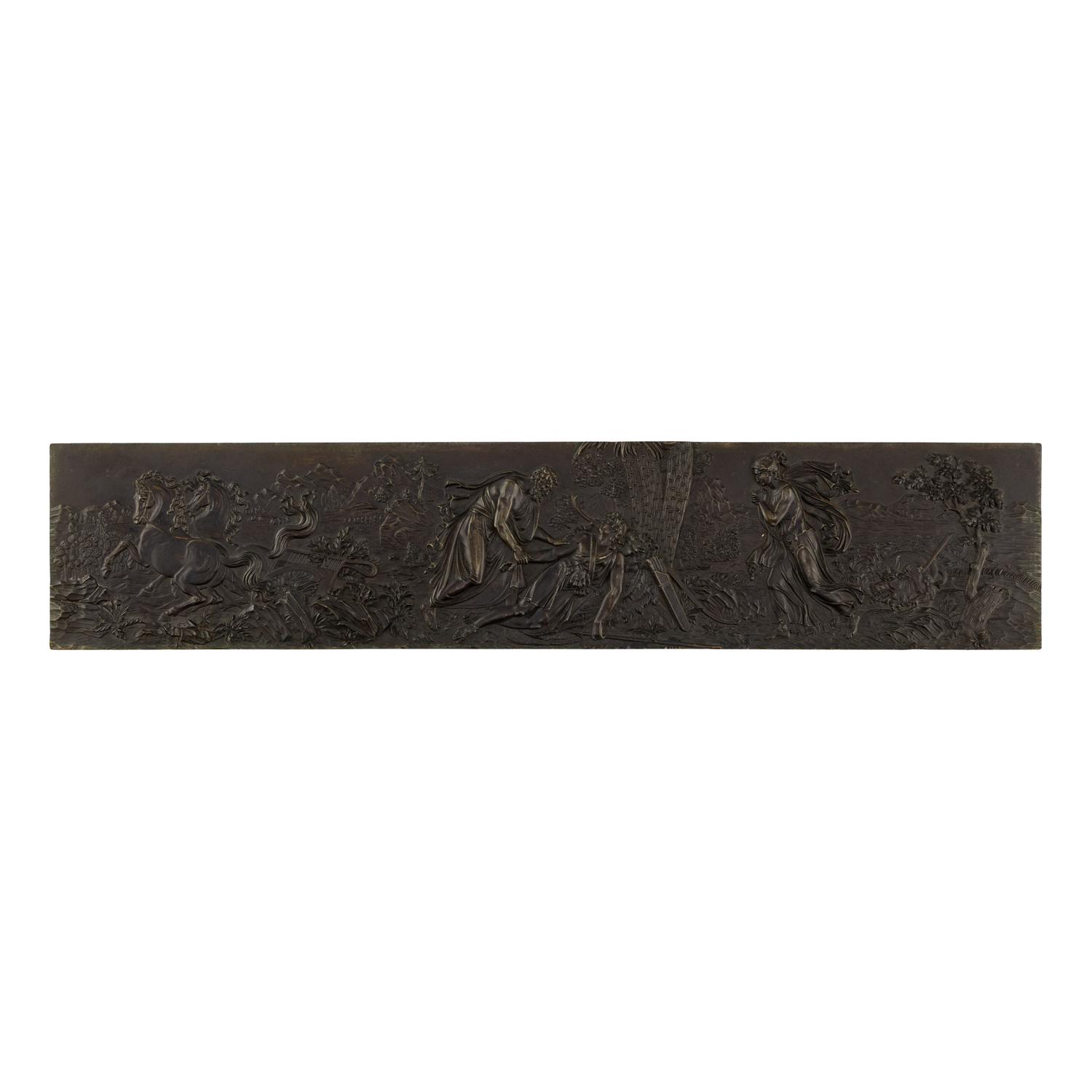 A French Bronze Mythological Relief Plaque