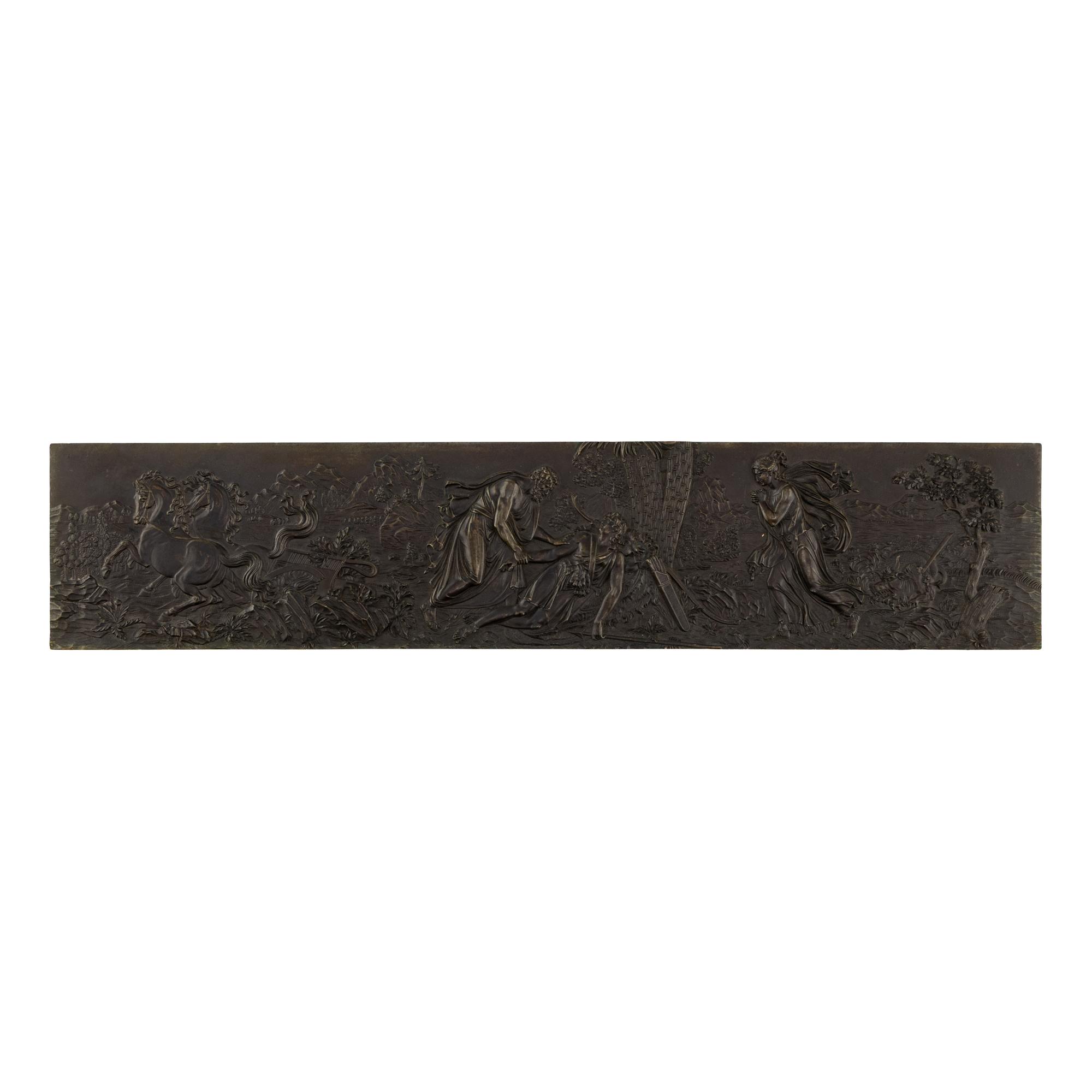 A French Bronze Mythological Relief Plaque