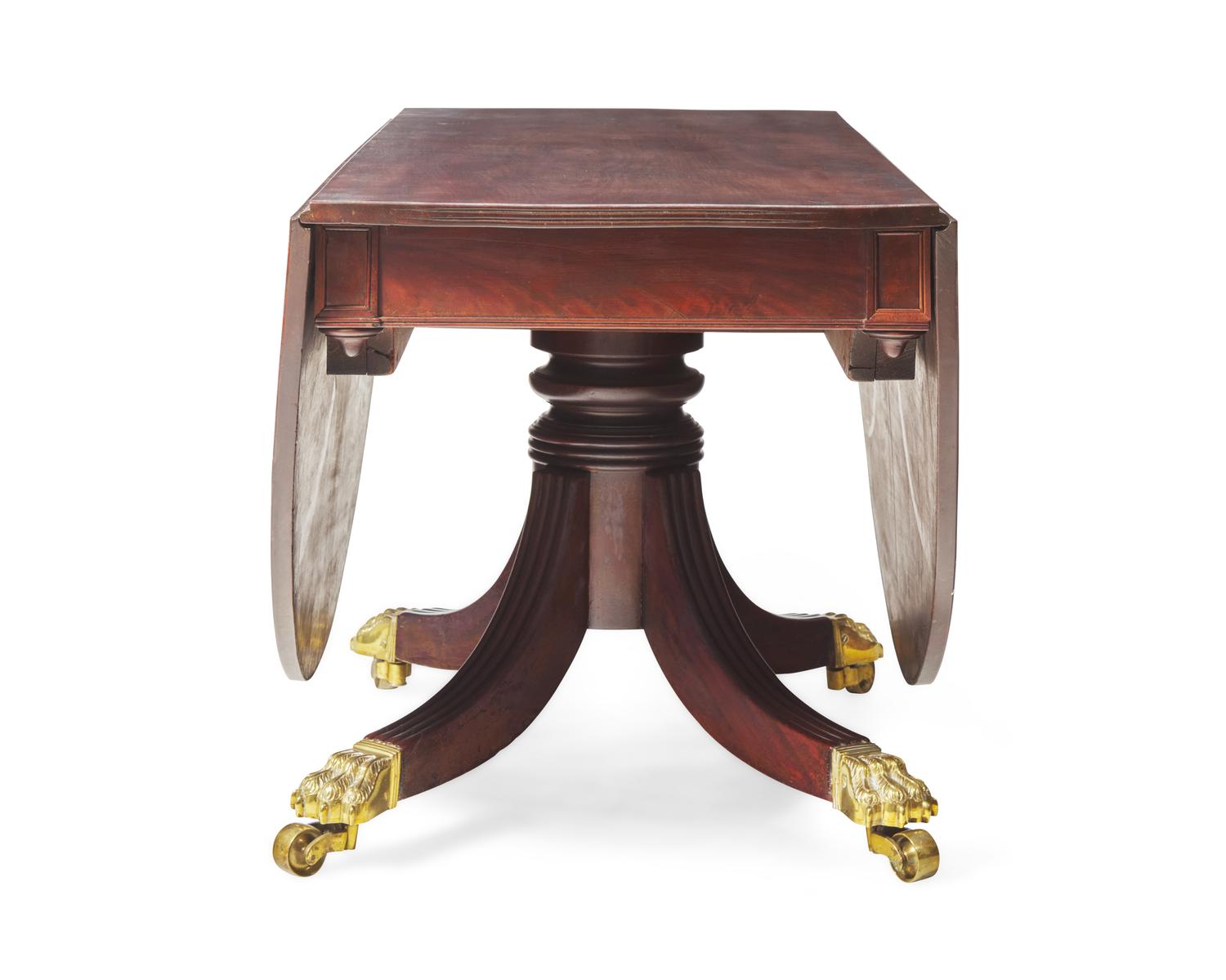 A Federal grained mahogany dining table, Baltimore, MD, circa 1820