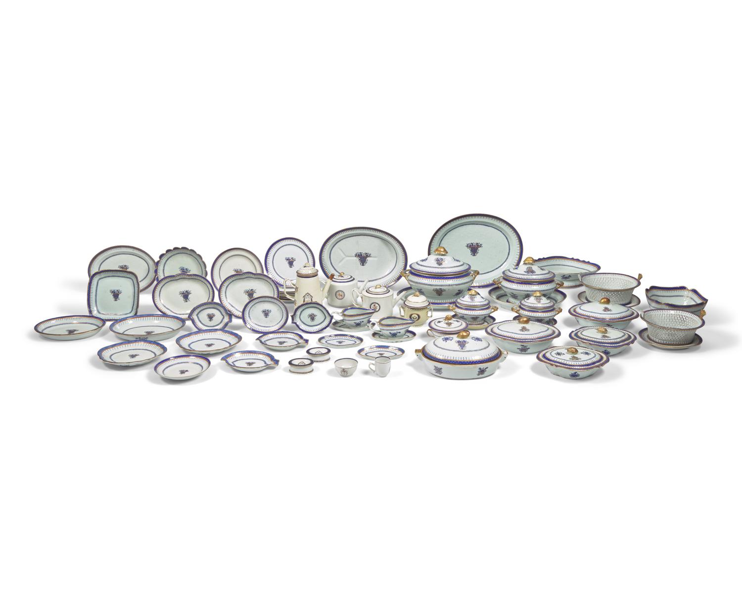 An Extensive Chinese Export Porcelain Dinner Service