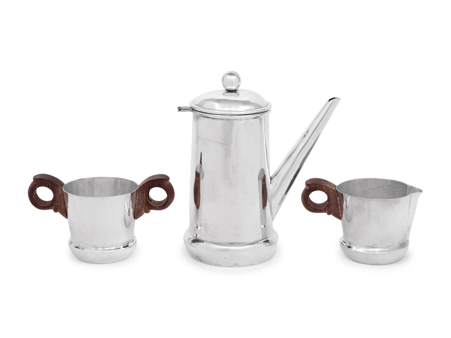 A William Spratling Silver Three Piece Coffee Service